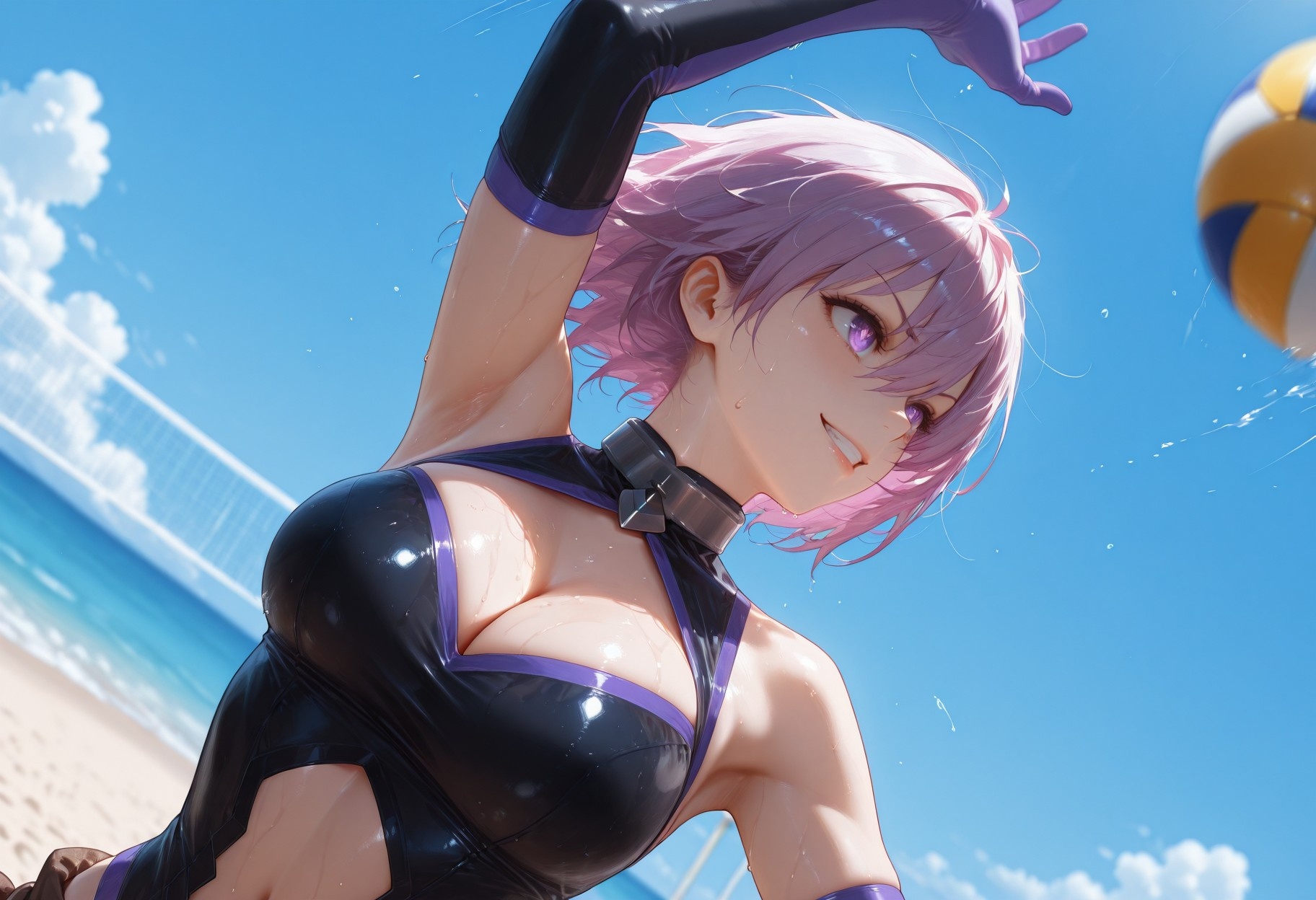 AI สร้างอนิเมะสาว - Fate·Grand Order 玛修·基列莱特: ชุดว่ายน้ำรัดรูป 333P