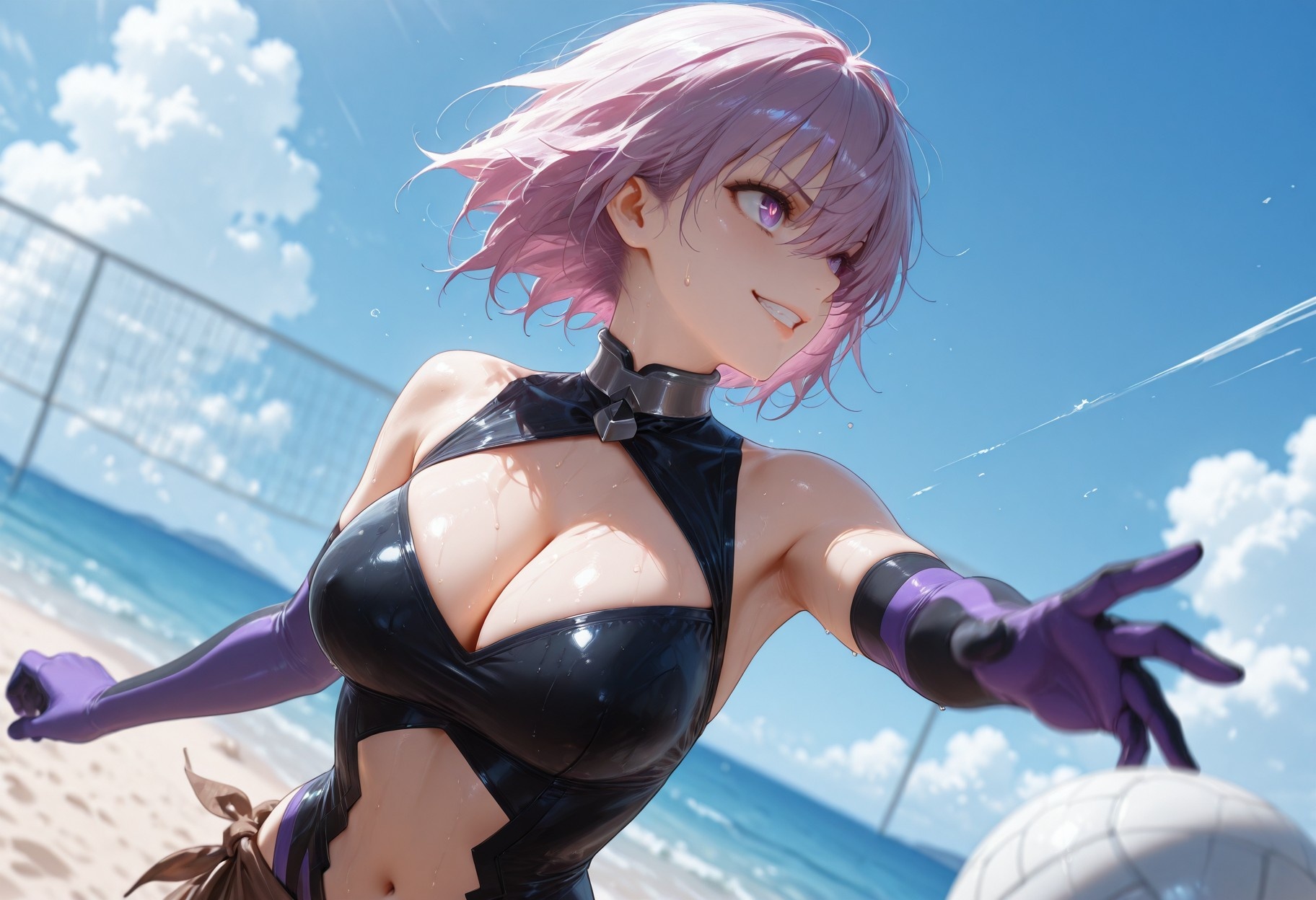 AI สร้างอนิเมะสาว - Fate·Grand Order 玛修·基列莱特: ชุดว่ายน้ำรัดรูป 333P