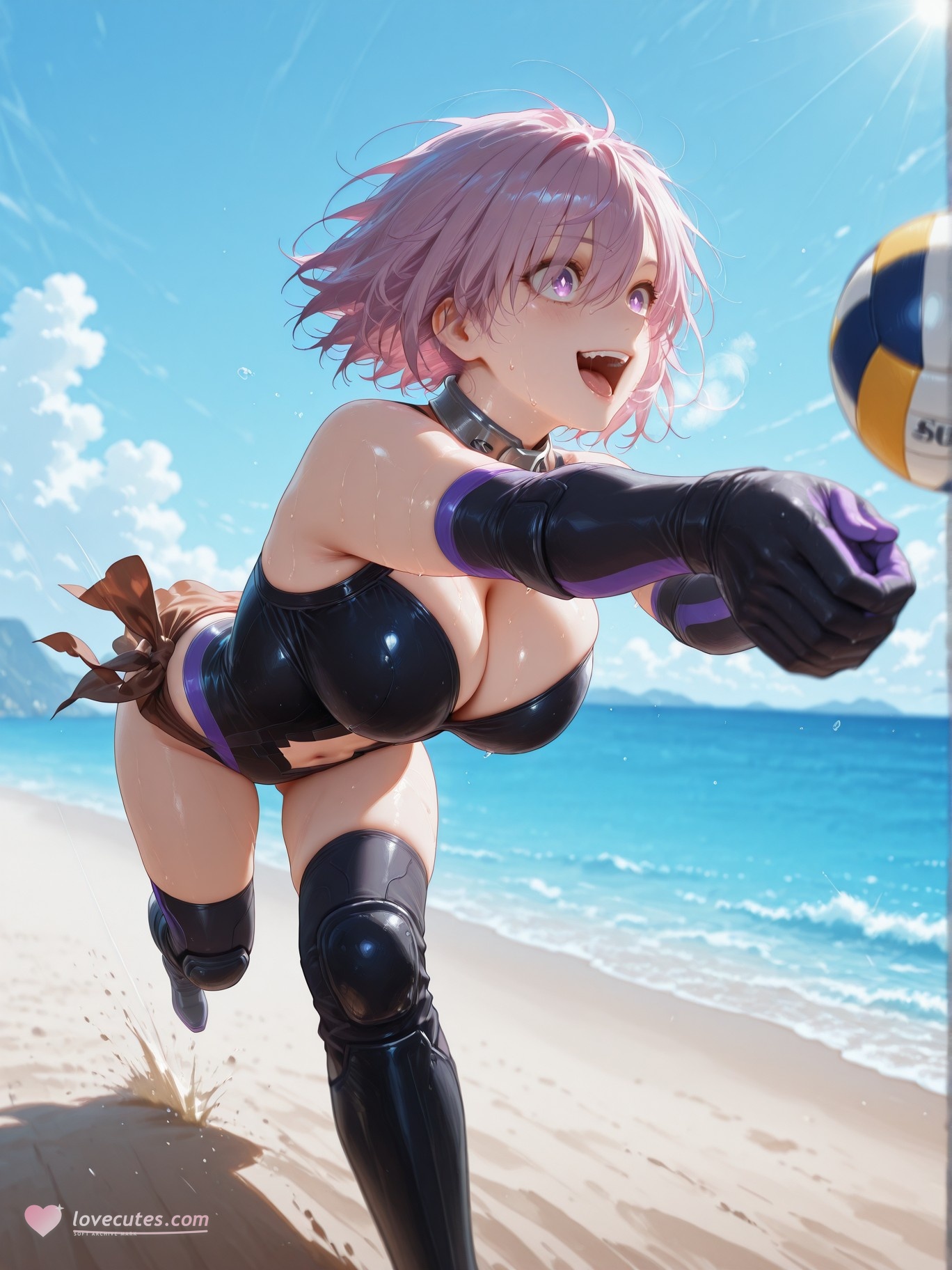 AI สร้างอนิเมะสาว - Fate·Grand Order 玛修·基列莱特: ชุดว่ายน้ำรัดรูป 333P