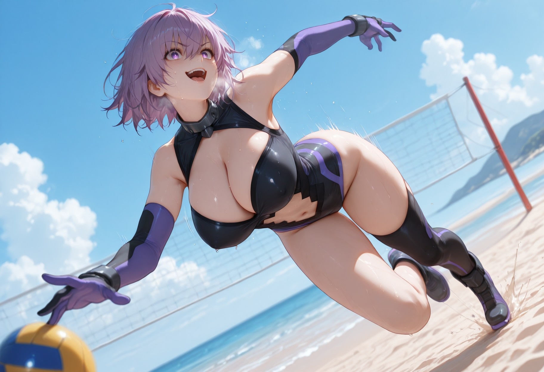 AI สร้างอนิเมะสาว - Fate·Grand Order 玛修·基列莱特: ชุดว่ายน้ำรัดรูป 333P