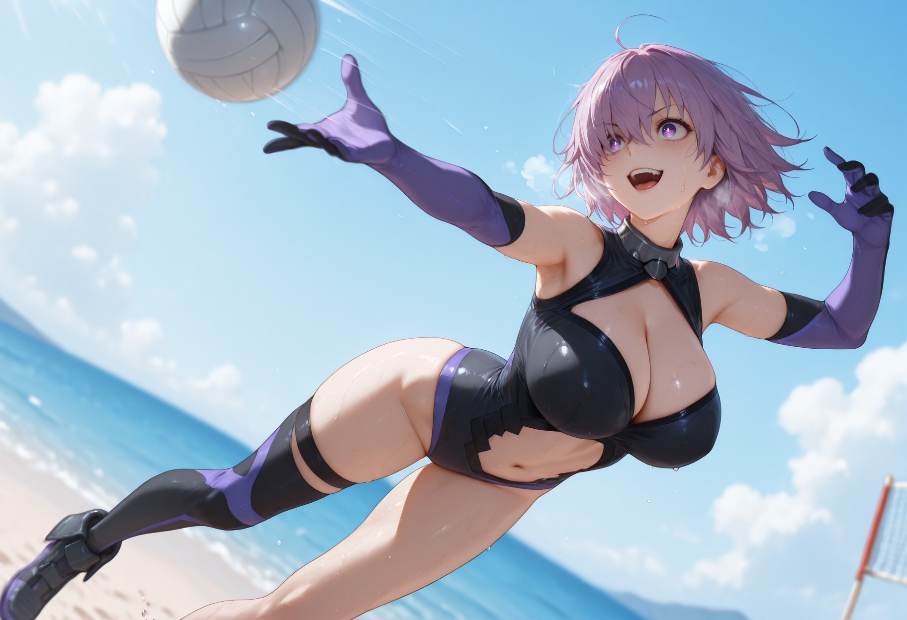 AI สร้างอนิเมะสาว - Fate·Grand Order 玛修·基列莱特: ชุดว่ายน้ำรัดรูป 333P