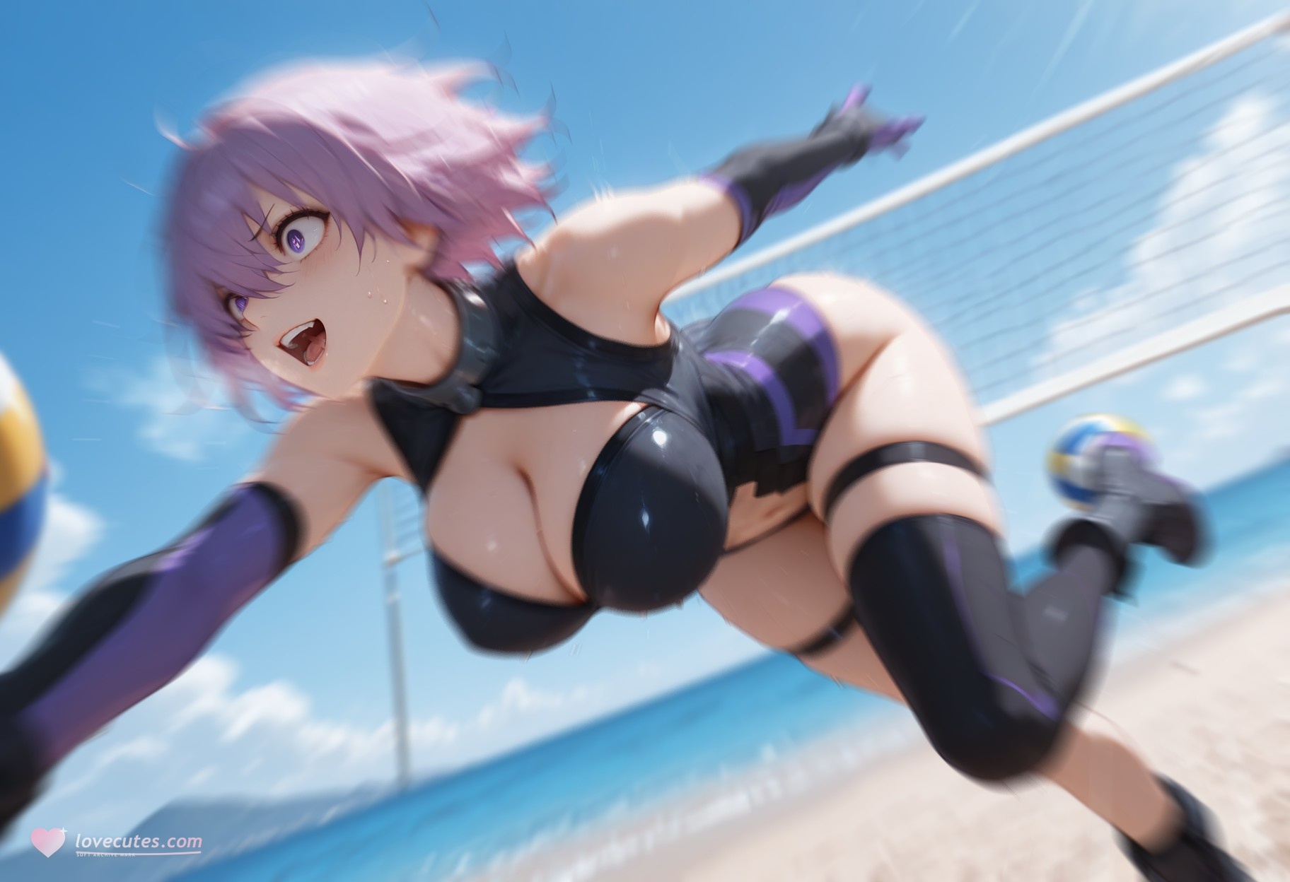 AI สร้างอนิเมะสาว - Fate·Grand Order 玛修·基列莱特: ชุดว่ายน้ำรัดรูป 333P
