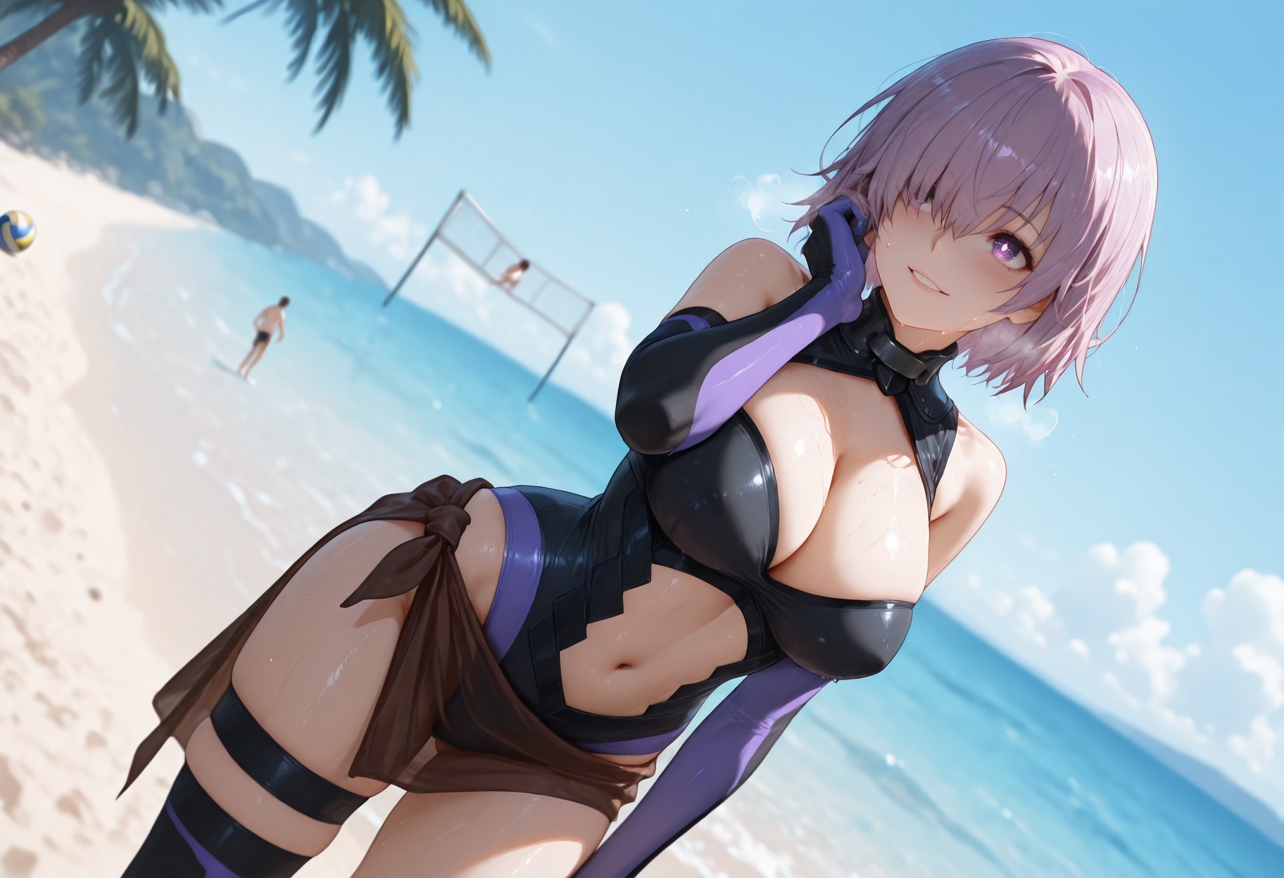 AI生成アニメ少女 - Fate·Grand Order マシュ・キリエライト：タイトスーツ水着露穴 333P