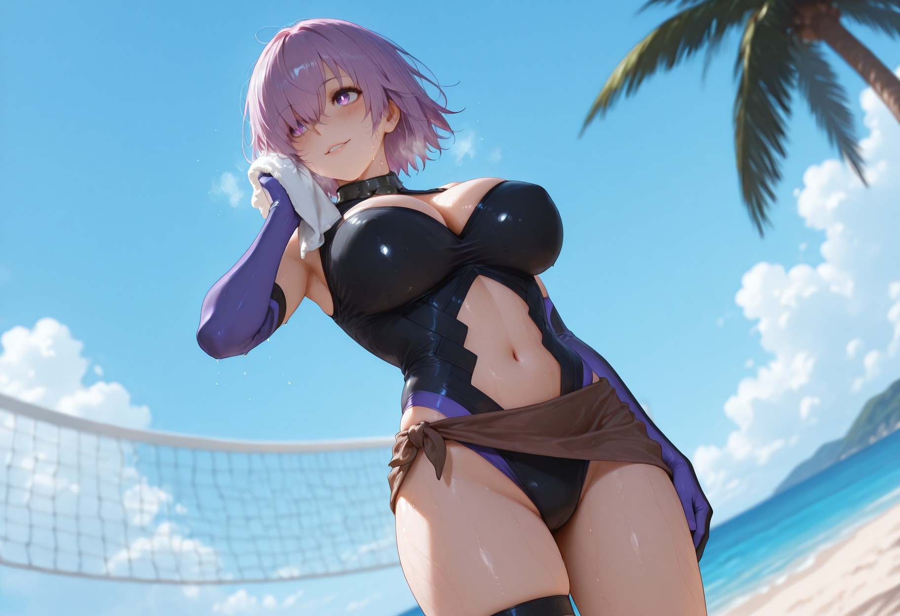 AI生成アニメ少女 - Fate·Grand Order マシュ・キリエライト：タイトスーツ水着露穴 333P