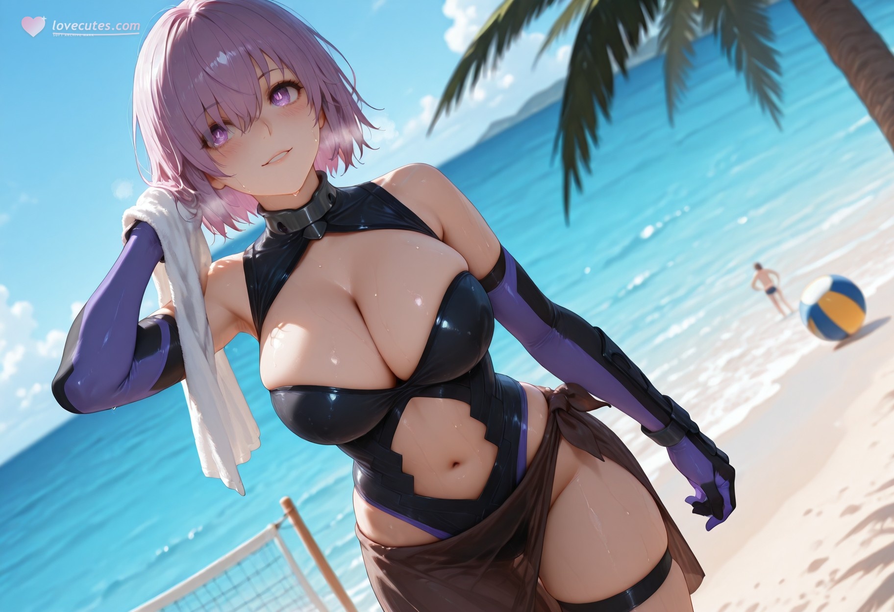 AI生成アニメ少女 - Fate·Grand Order マシュ・キリエライト：タイトスーツ水着露穴 333P