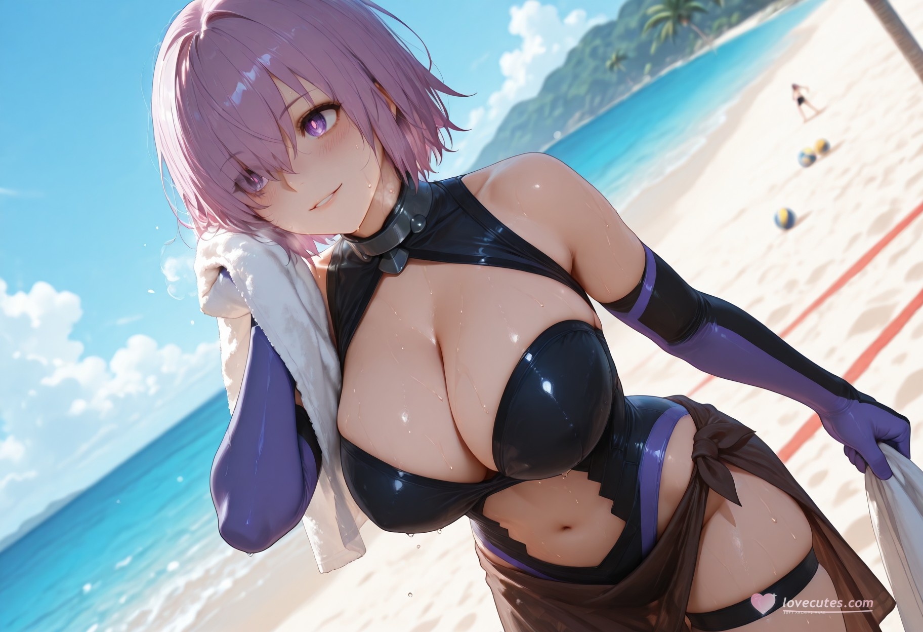 AI生成アニメ少女 - Fate·Grand Order マシュ・キリエライト：タイトスーツ水着露穴 333P