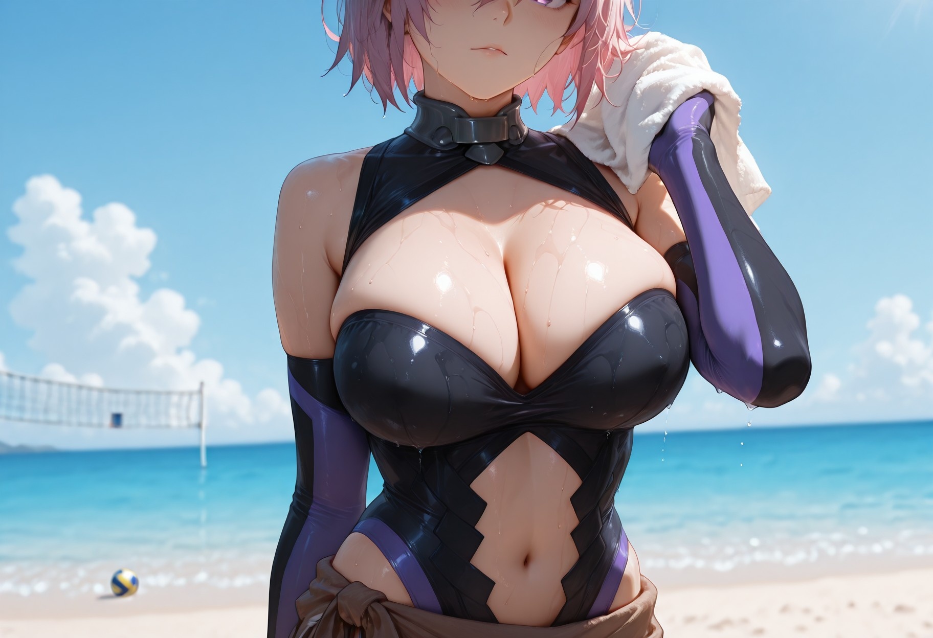AI生成アニメ少女 - Fate·Grand Order マシュ・キリエライト：タイトスーツ水着露穴 333P