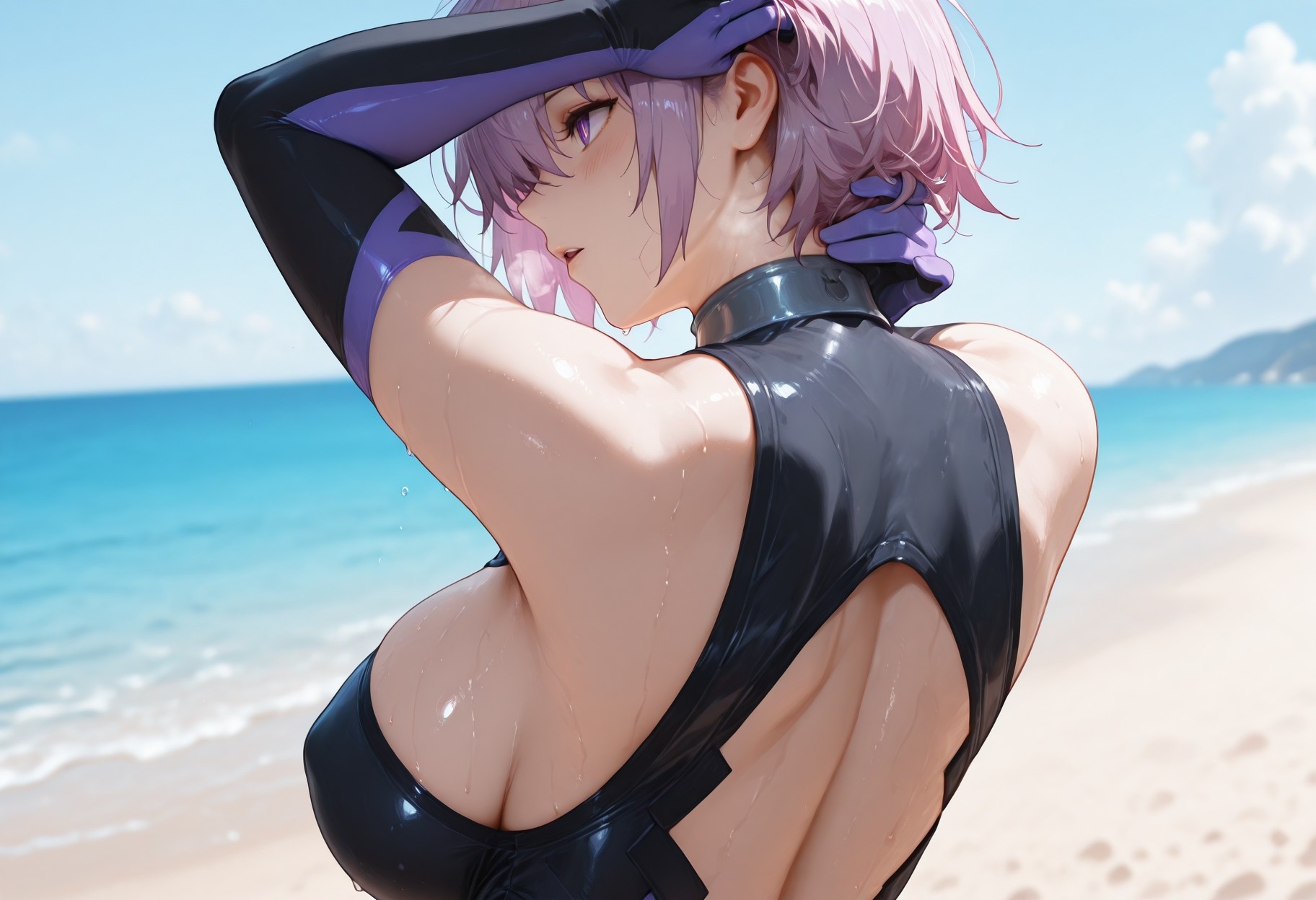 AI Generated Anime Girl - Fate·Grand Order Mash Kyrielight: Bodysuit Swimsuit 333P