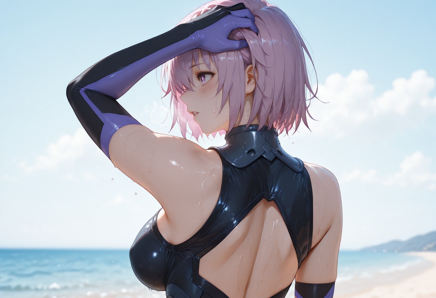 AI Generated Anime Girl - Fate·Grand Order Mash Kyrielight: Bodysuit Swimsuit 333P