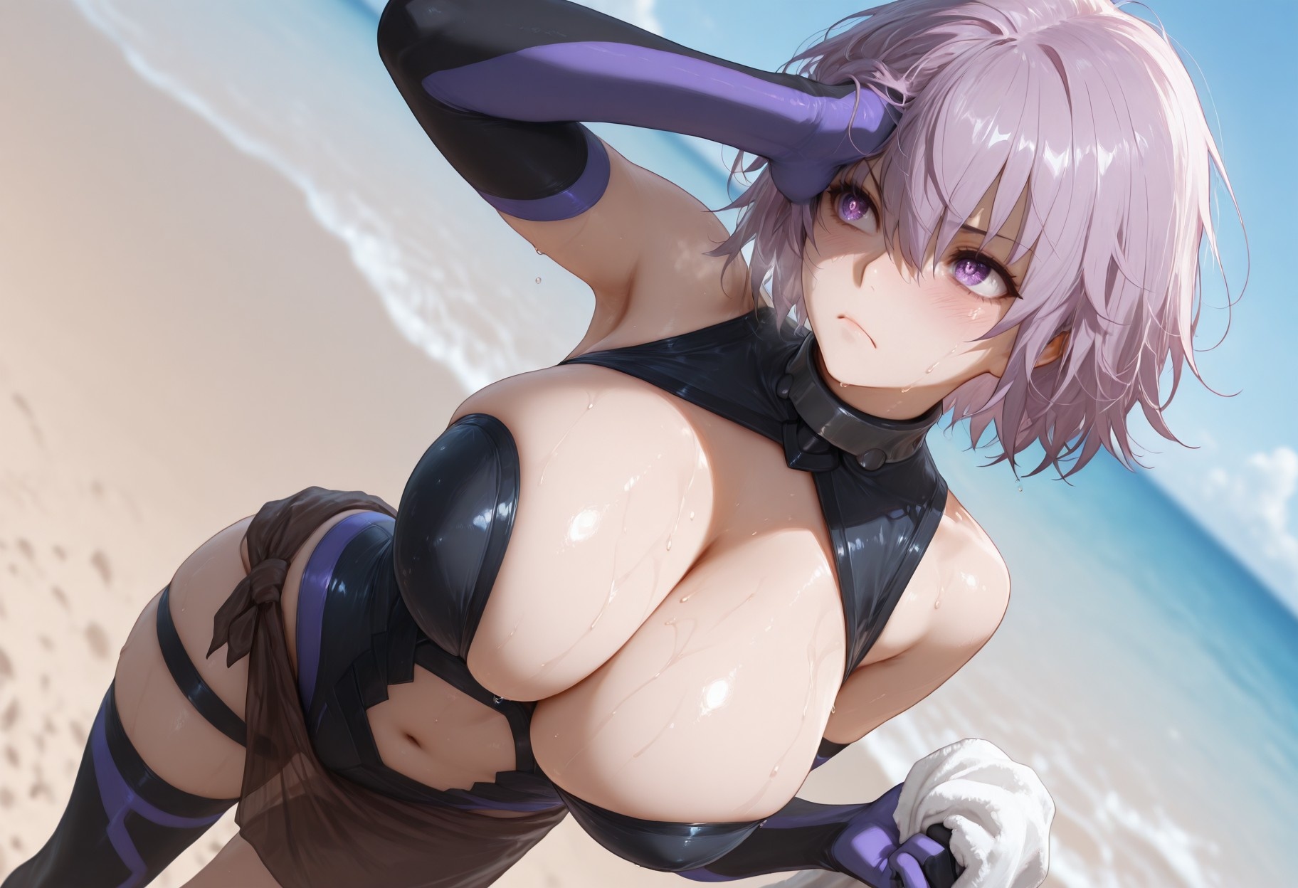 AI Generated Anime Girl - Fate·Grand Order 玛修·基列莱特：紧身衣泳装露穴 333P