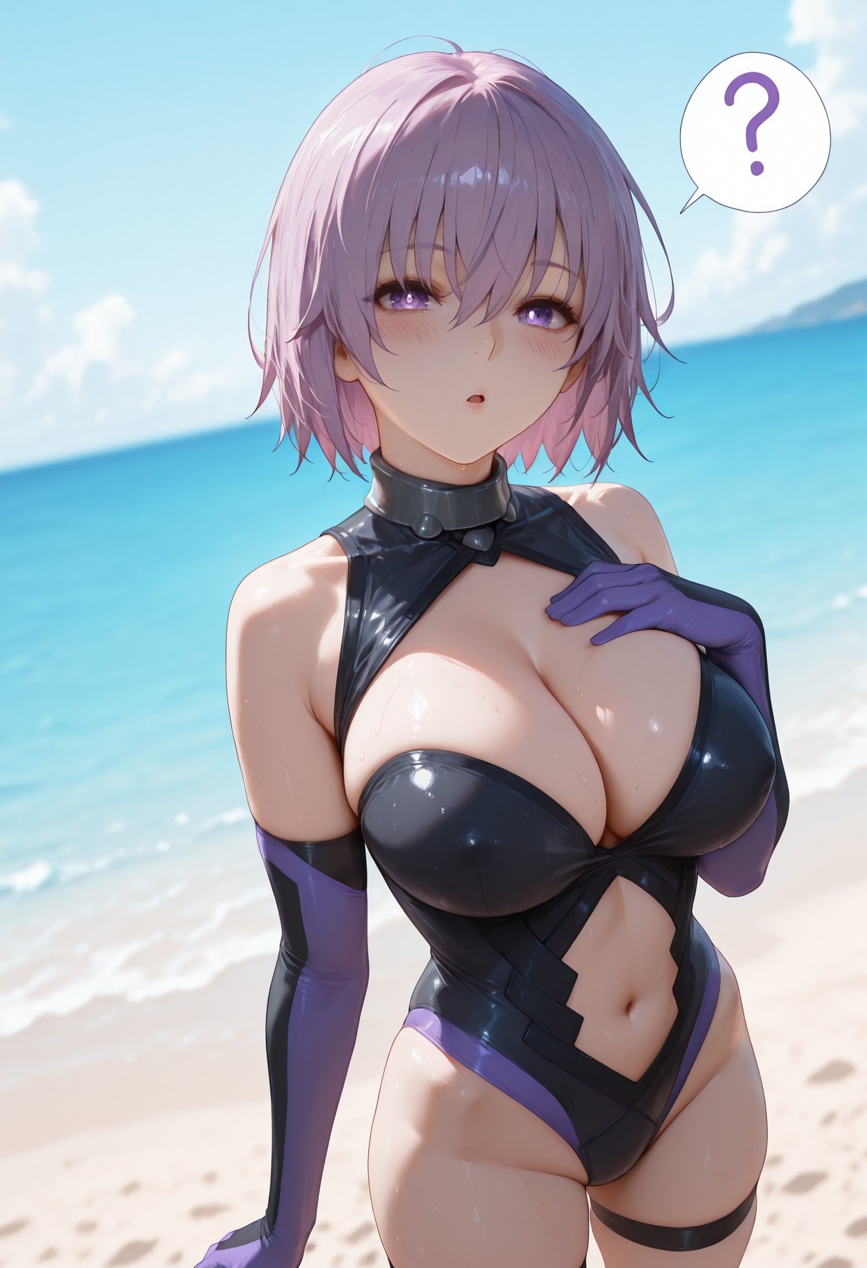 AI 생성 애니메이션 소녀 - Fate·Grand Order 마슈·키리에라이트: 타이트 수영복 노출 333P