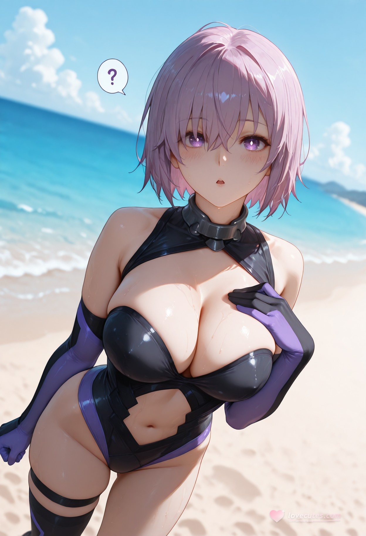 AI 생성 애니메이션 소녀 - Fate·Grand Order 마슈·키리에라이트: 타이트 수영복 노출 333P