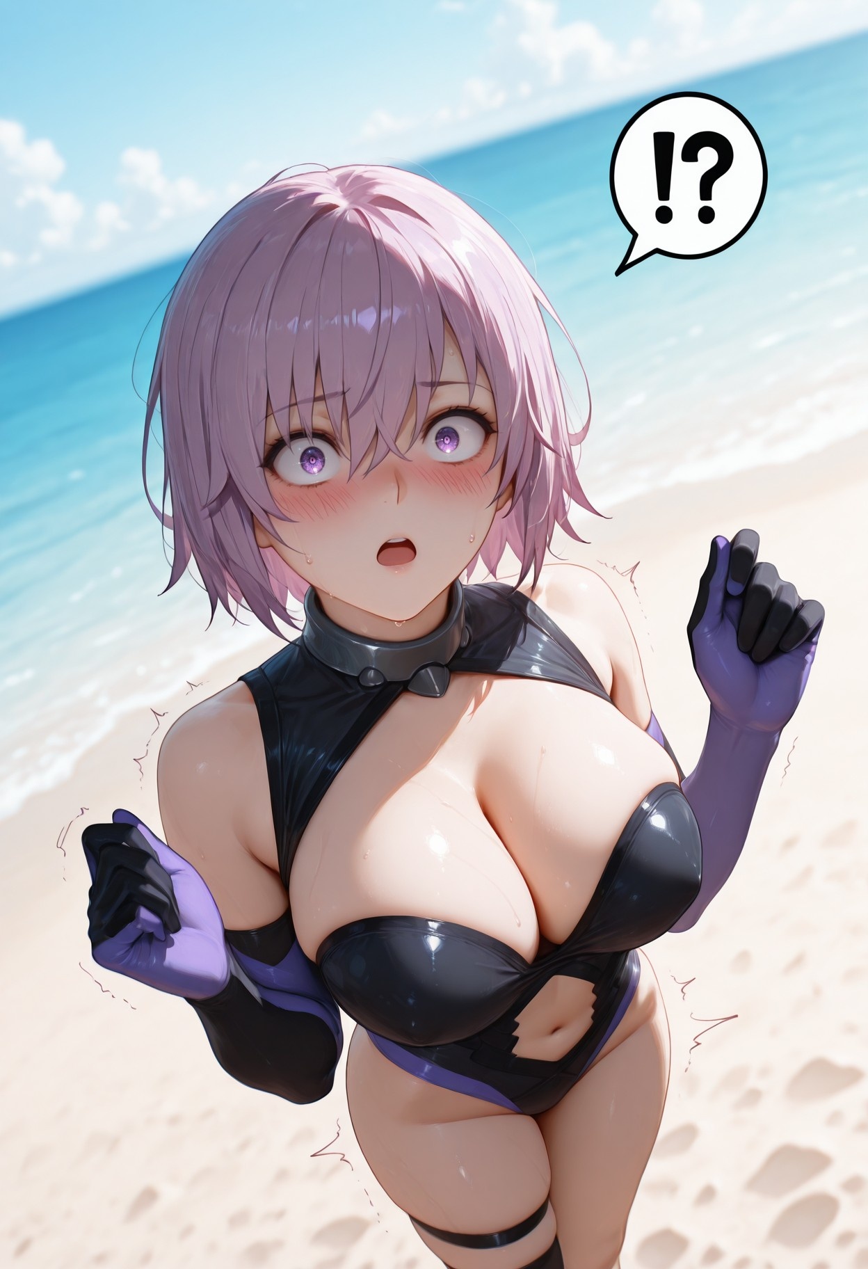 AI Generated Anime Girl - Fate·Grand Order 玛修·基列莱特：紧身衣泳装露穴 333P