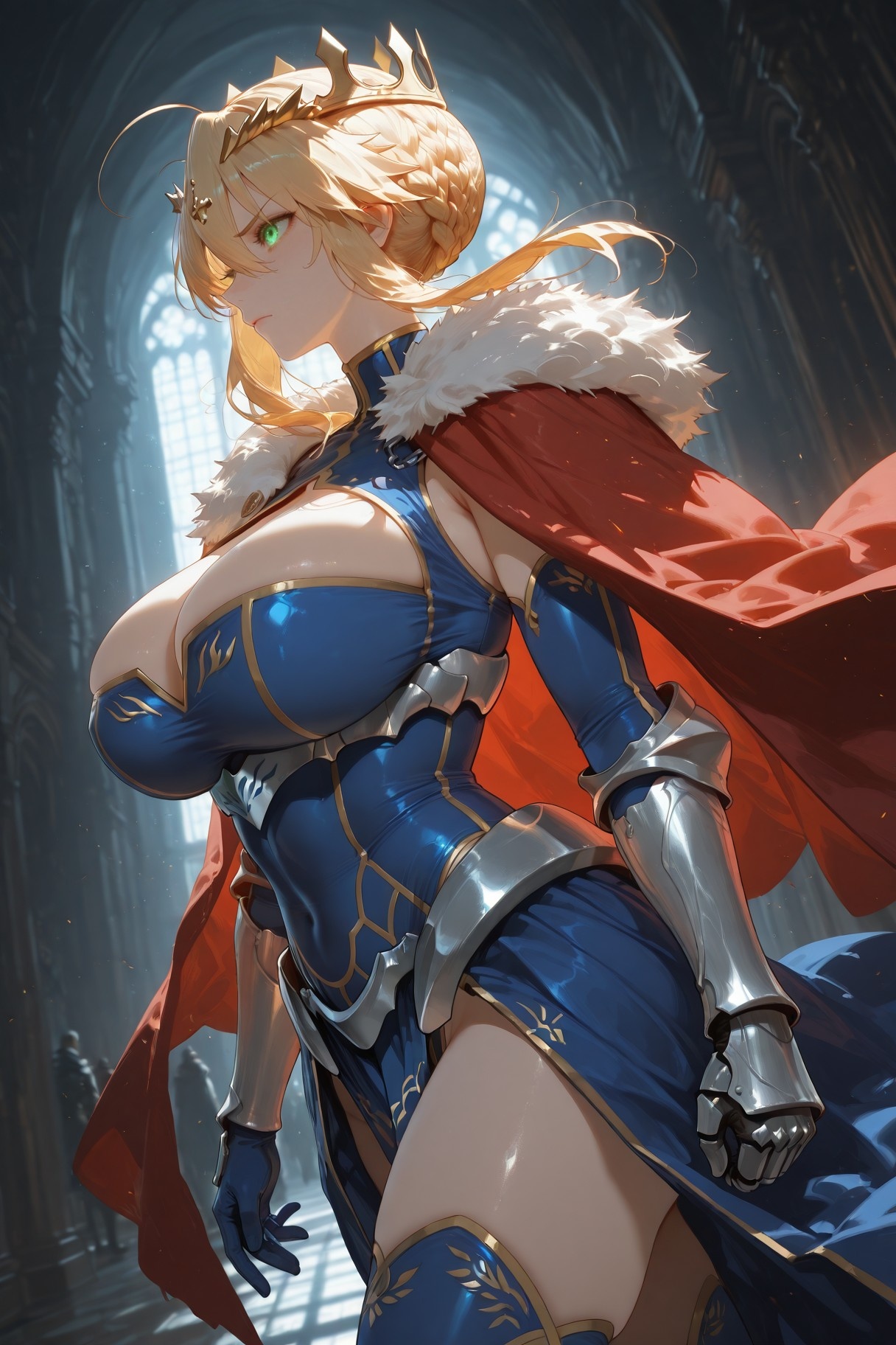 AI สร้างอนิเมะสาว - Fate·stay night อัลโตรเลีย เพนเดรากอน: ชุดรัดรูปบนเตียงเสือขาว 492P