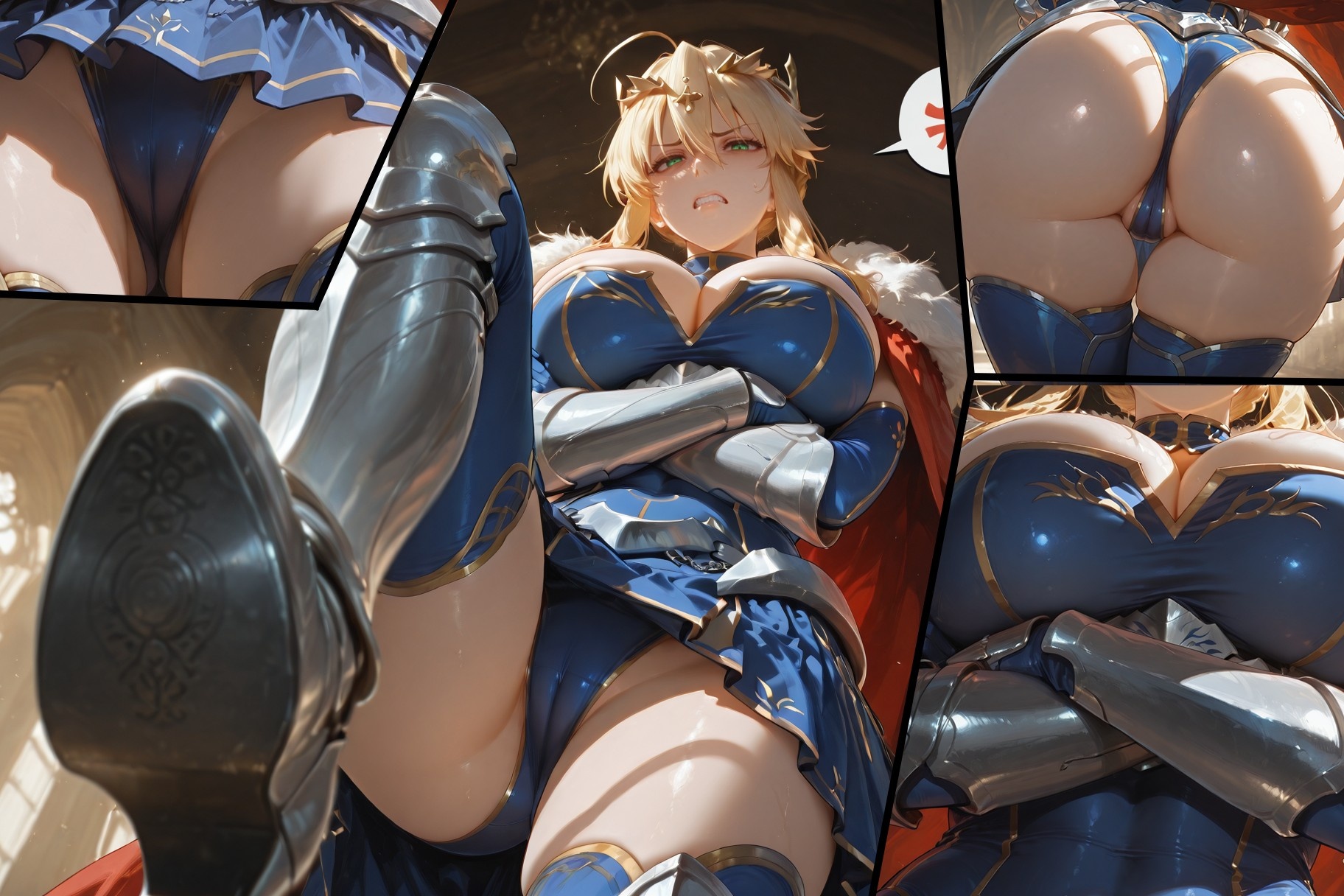 AI 생성 애니메이션 소녀 - Fate·stay night 알트리아 펜드래곤: 타이트한 의상 침대 촬영 백호 492P