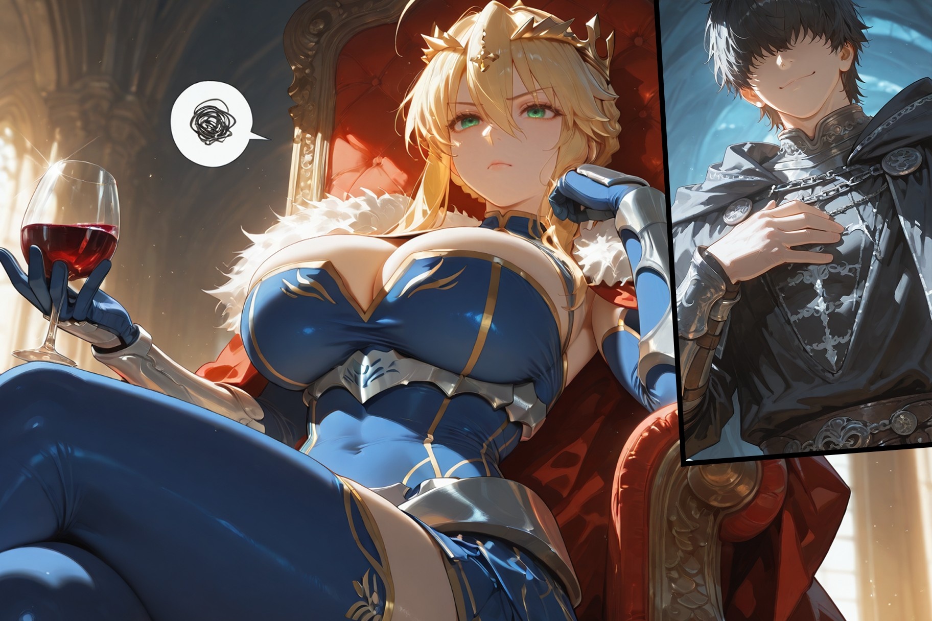 AI 생성 애니메이션 소녀 - Fate·stay night 알트리아 펜드래곤: 타이트한 의상 침대 촬영 백호 492P