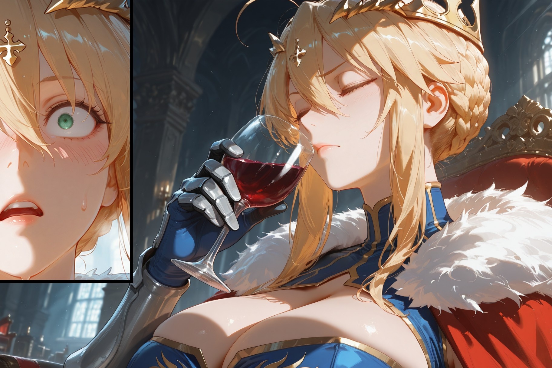 AI 생성 애니메이션 소녀 - Fate·stay night 알트리아 펜드래곤: 타이트한 의상 침대 촬영 백호 492P