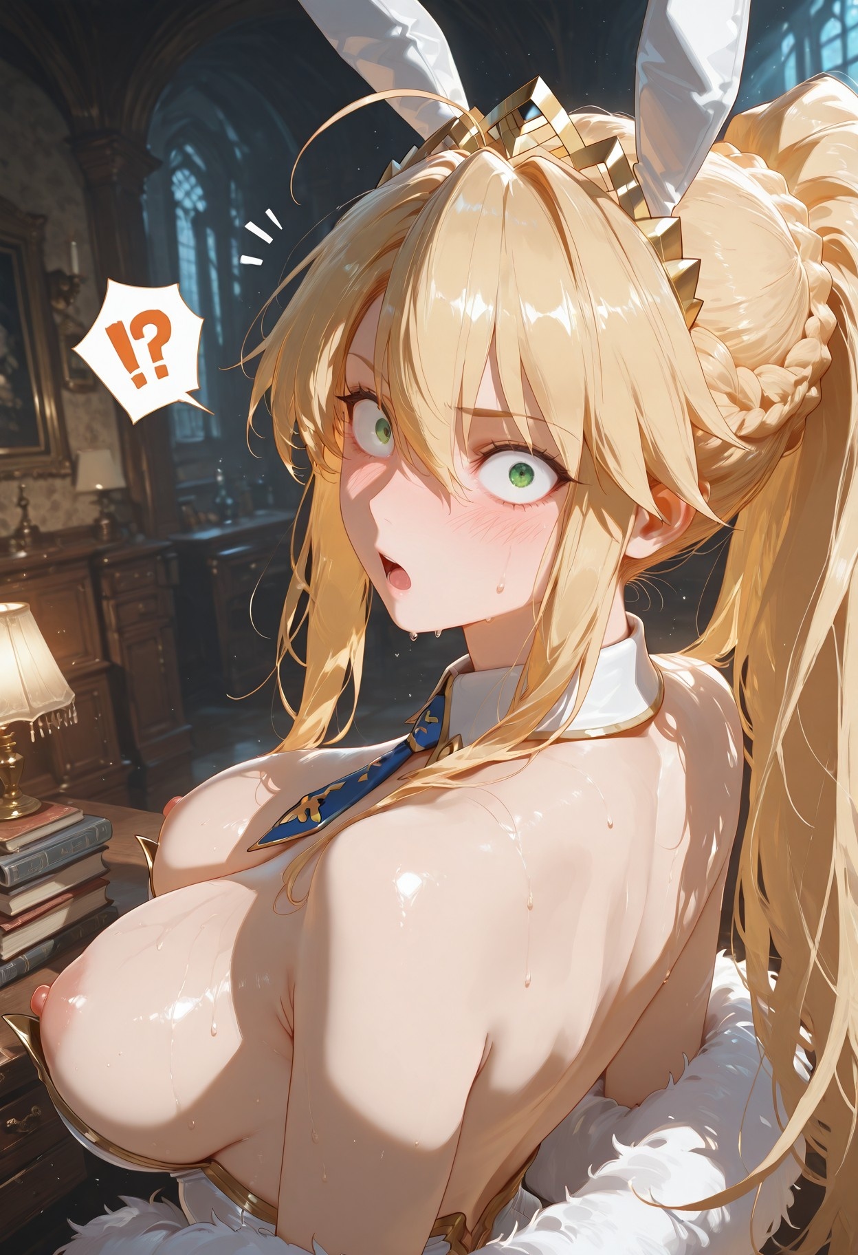 AI สร้างอนิเมะสาว - Fate·stay night อัลโตรเลีย เพนเดรากอน: ชุดรัดรูปบนเตียงเสือขาว 492P