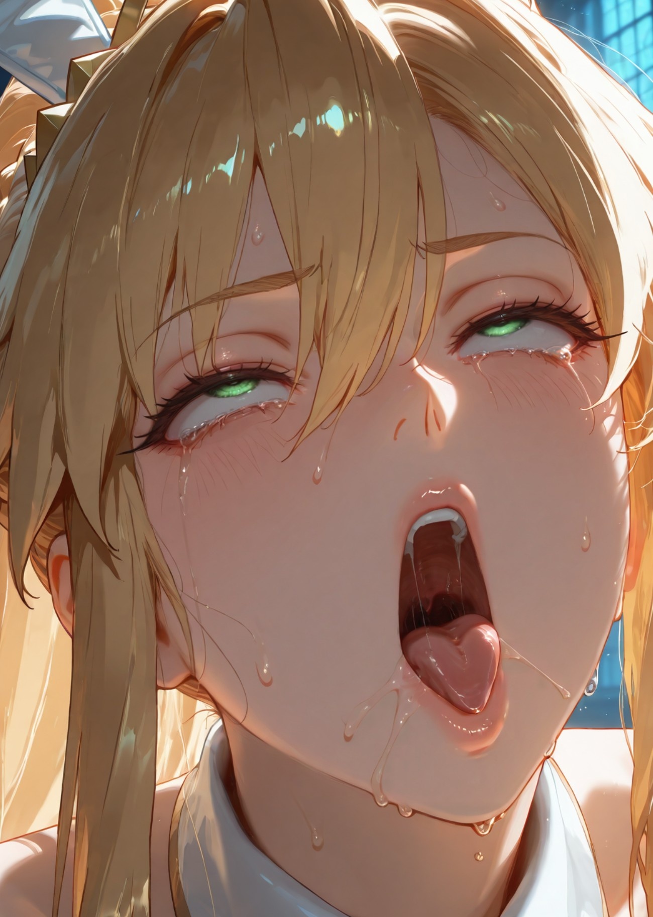 AI สร้างอนิเมะสาว - Fate·stay night อัลโตรเลีย เพนเดรากอน: ชุดรัดรูปบนเตียงเสือขาว 492P