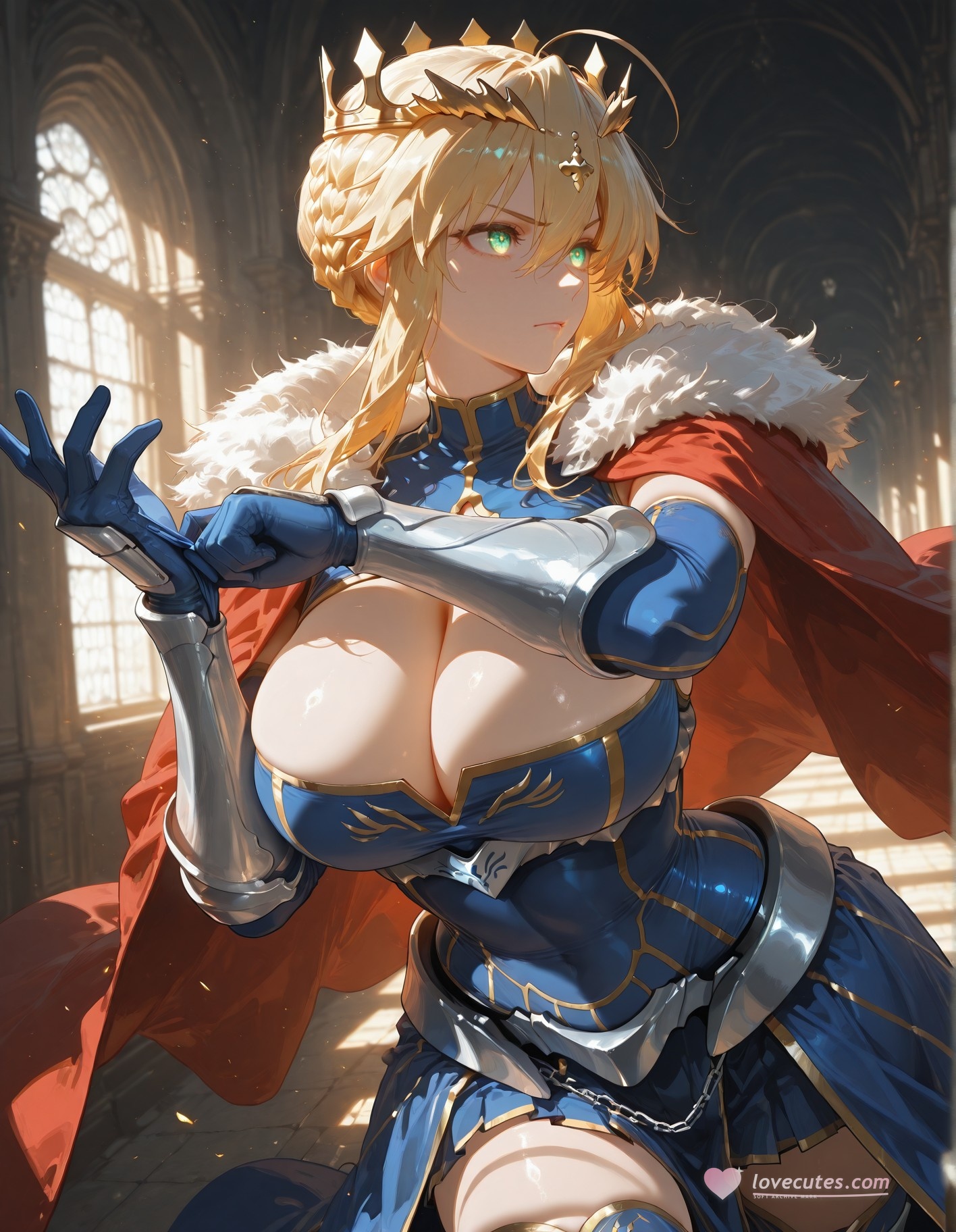 AI Generated Anime Girl - Fate·stay night 阿尔托莉雅·潘德拉贡：紧身衣床拍白虎 492P