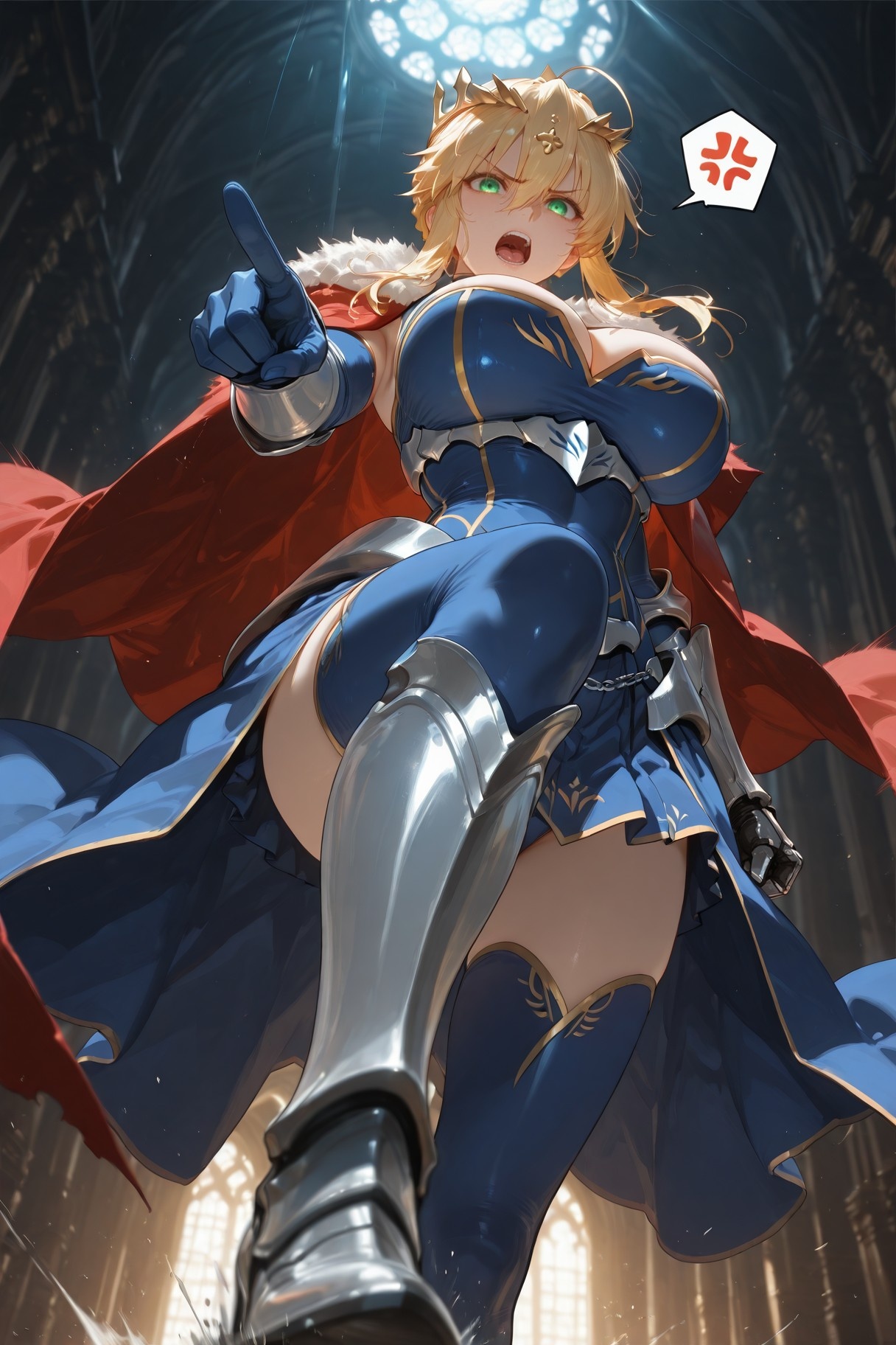 AI生成アニメ少女 - Fate·stay night アルトリア・ペンドラゴン：ボディスーツベッドショット白虎 492P