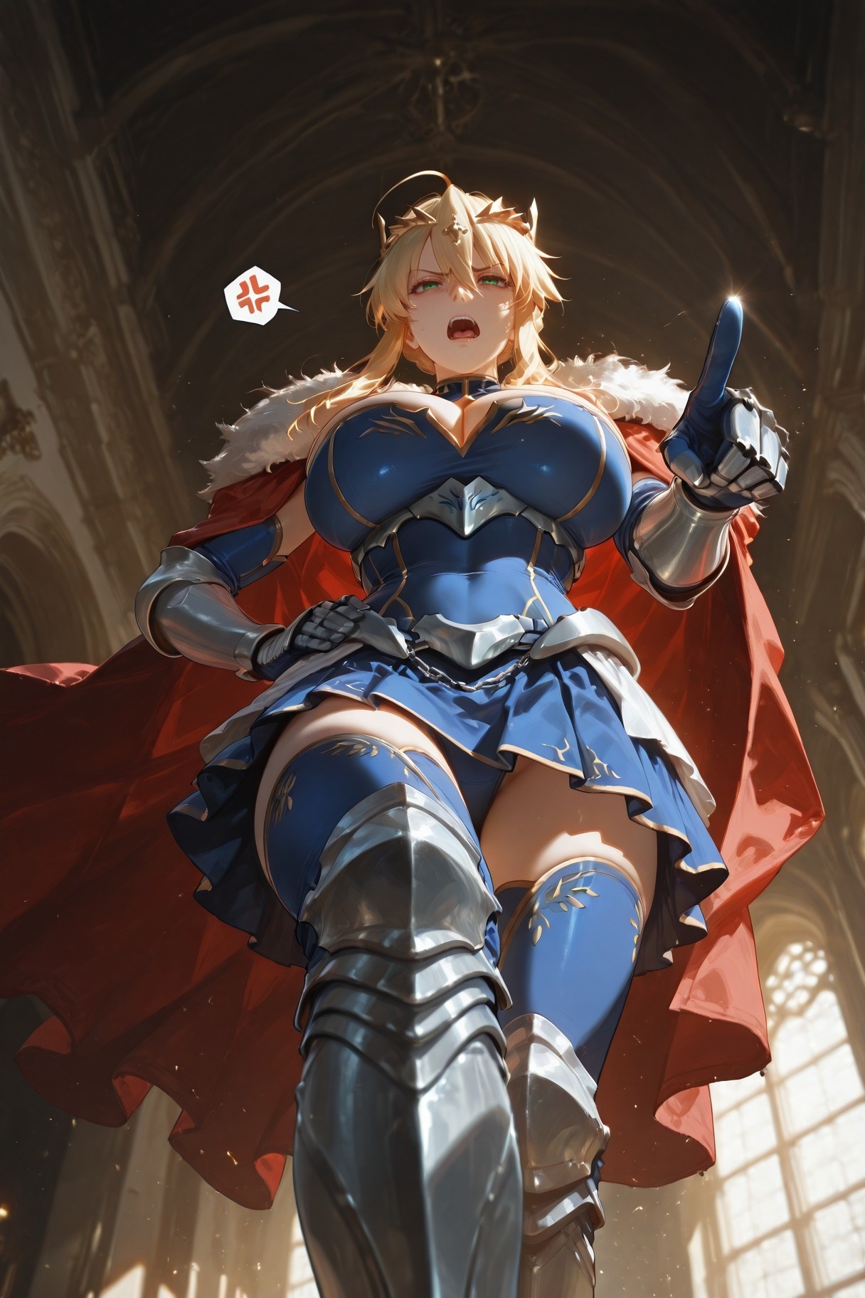 AI生成アニメ少女 - Fate·stay night アルトリア・ペンドラゴン：ボディスーツベッドショット白虎 492P