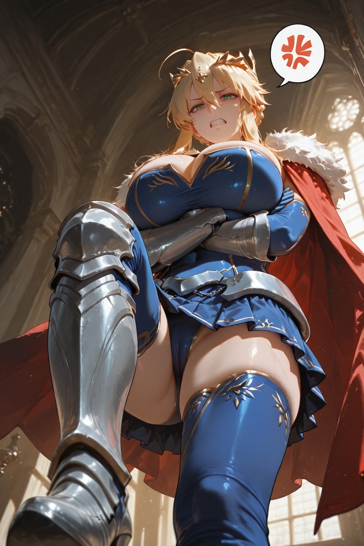 AI生成アニメ少女 - Fate·stay night アルトリア・ペンドラゴン：ボディスーツベッドショット白虎 492P