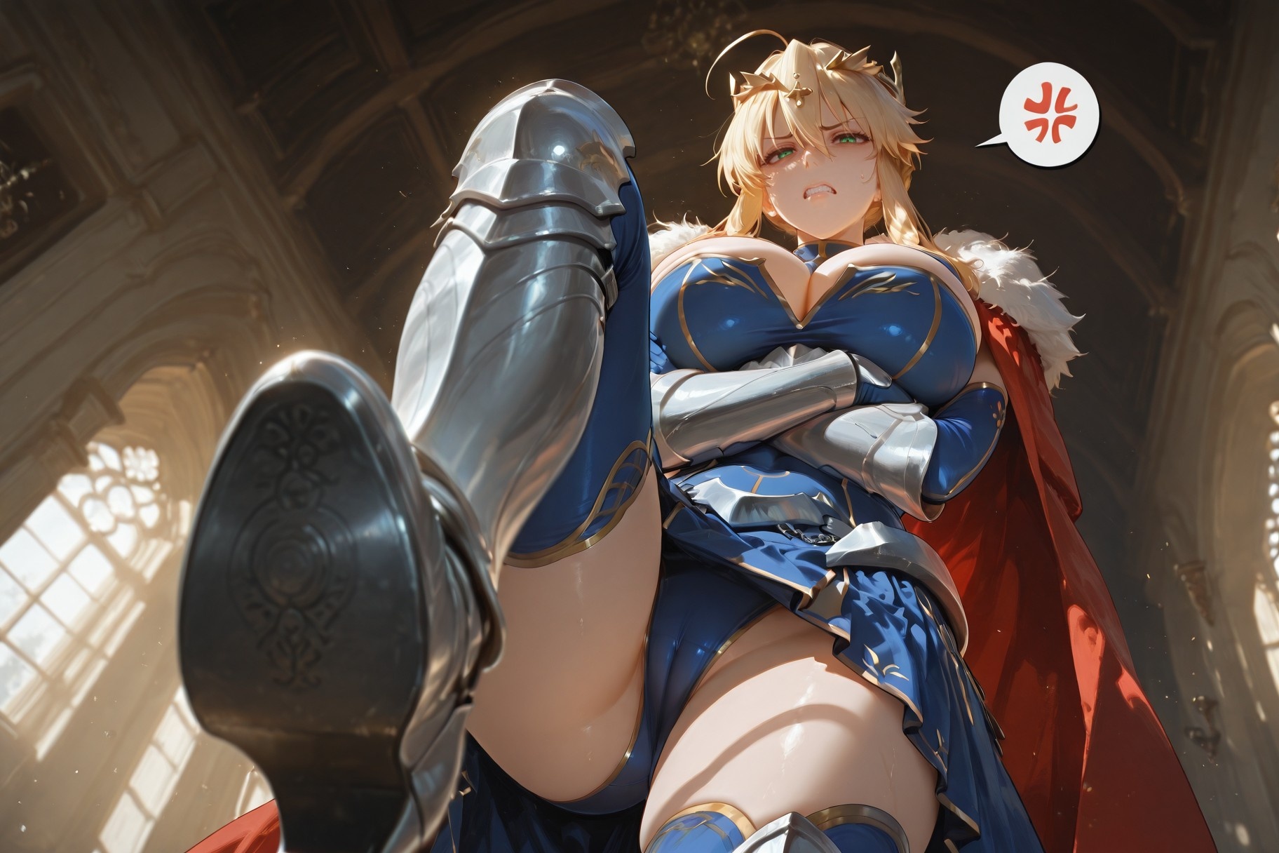 AI สร้างอนิเมะสาว - Fate·stay night อัลโตรเลีย เพนเดรากอน: ชุดรัดรูปบนเตียงเสือขาว 492P
