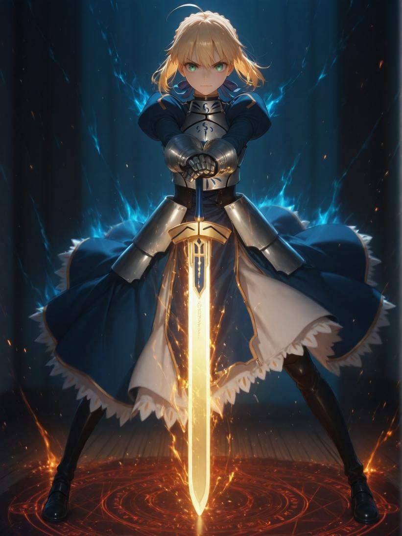 AI Generated Anime Girl - Fate/stay night Artoria Pendragon: Black Stockings Bed Shots 326P