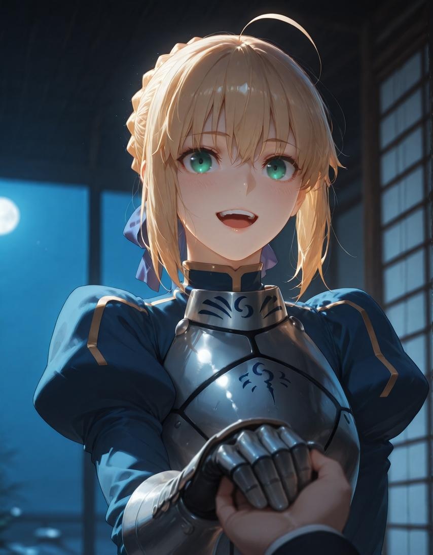 AI生成的動漫女孩 - Fate·stay night 阿爾托莉雅·潘德拉貢：黑絲床拍露穴 326P