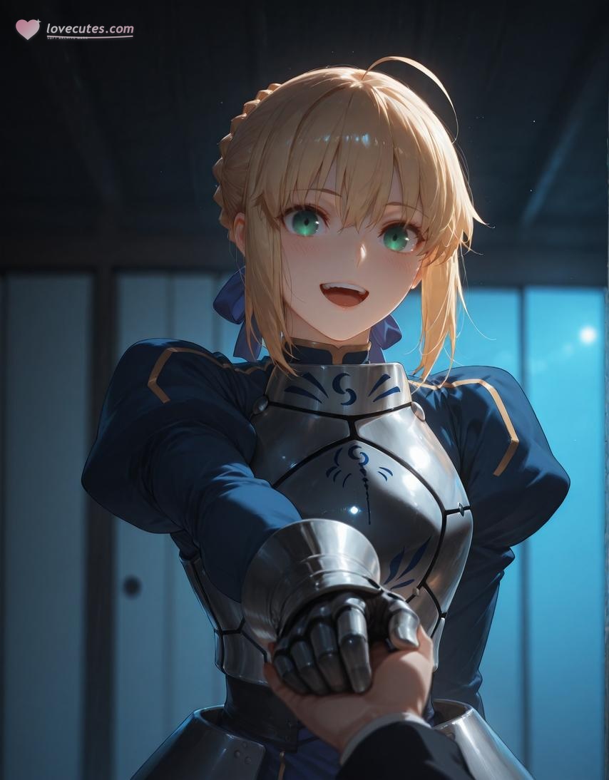 AI生成的動漫女孩 - Fate·stay night 阿爾托莉雅·潘德拉貢：黑絲床拍露穴 326P