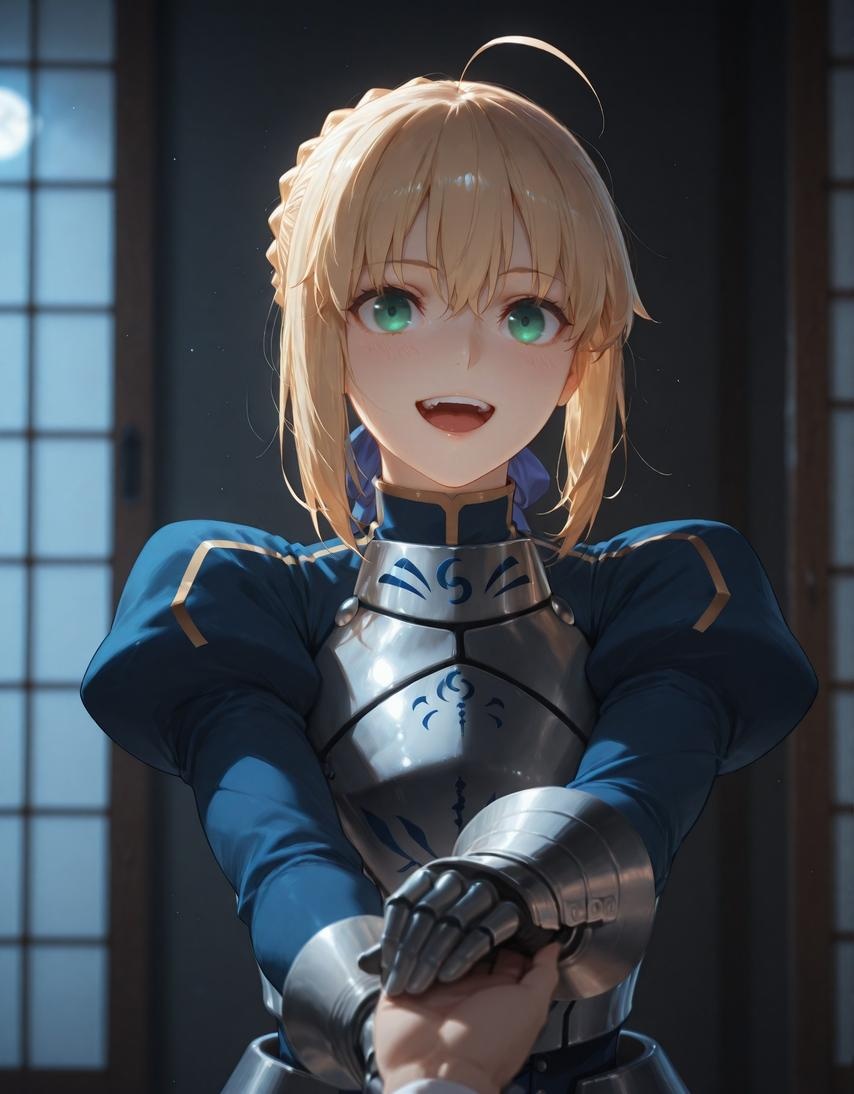 AI生成的動漫女孩 - Fate·stay night 阿爾托莉雅·潘德拉貢：黑絲床拍露穴 326P