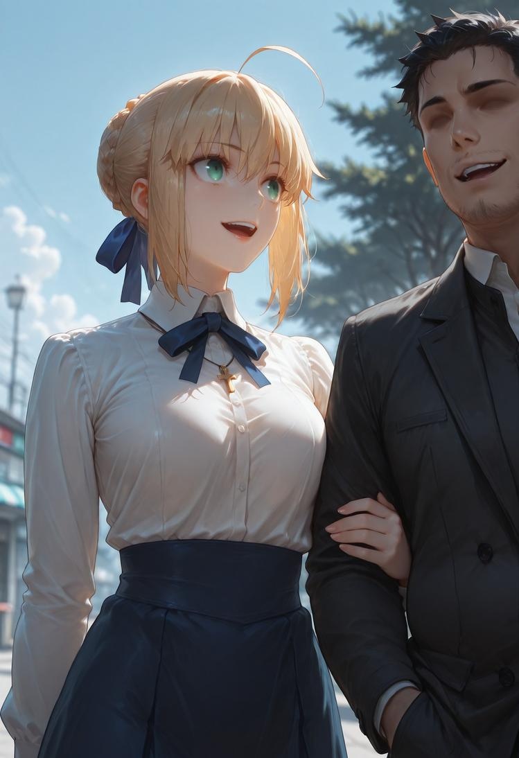 AI生成的動漫女孩 - Fate·stay night 阿爾托莉雅·潘德拉貢：黑絲床拍露穴 326P