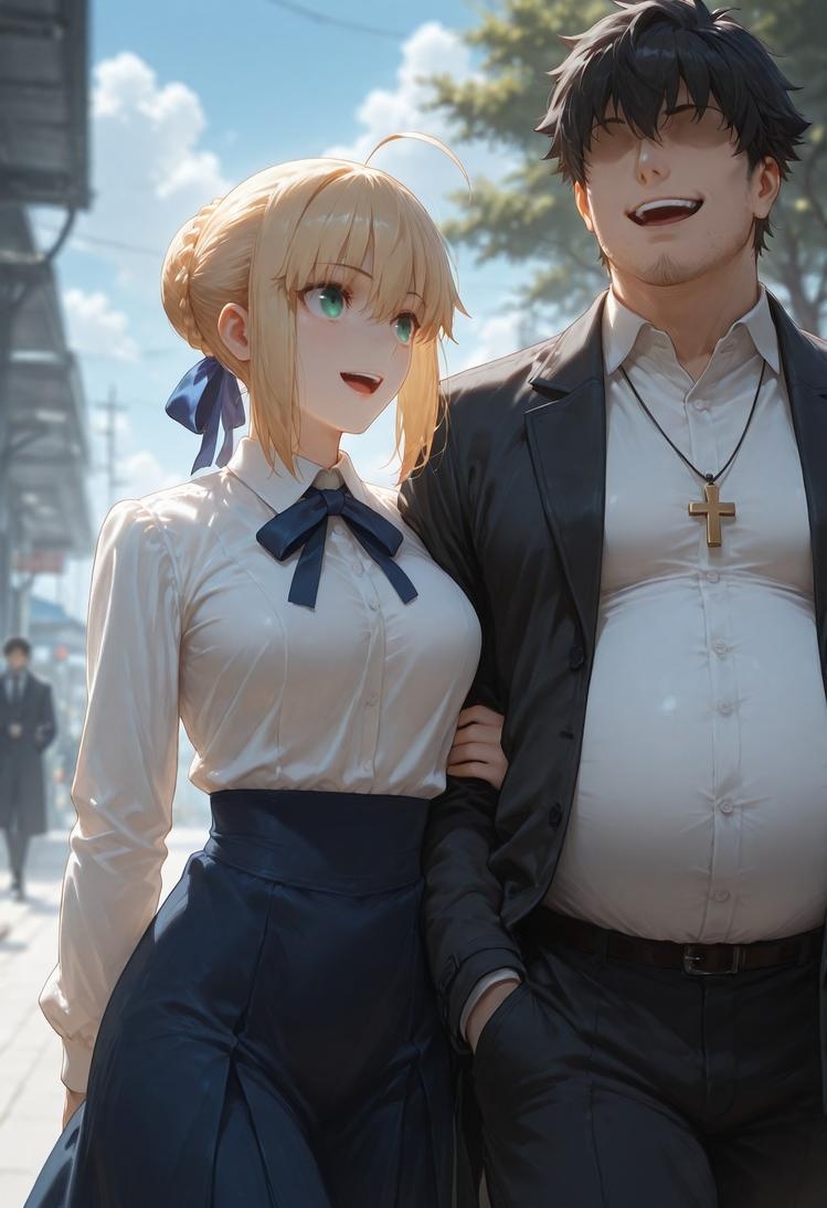 AI生成的動漫女孩 - Fate·stay night 阿爾托莉雅·潘德拉貢：黑絲床拍露穴 326P