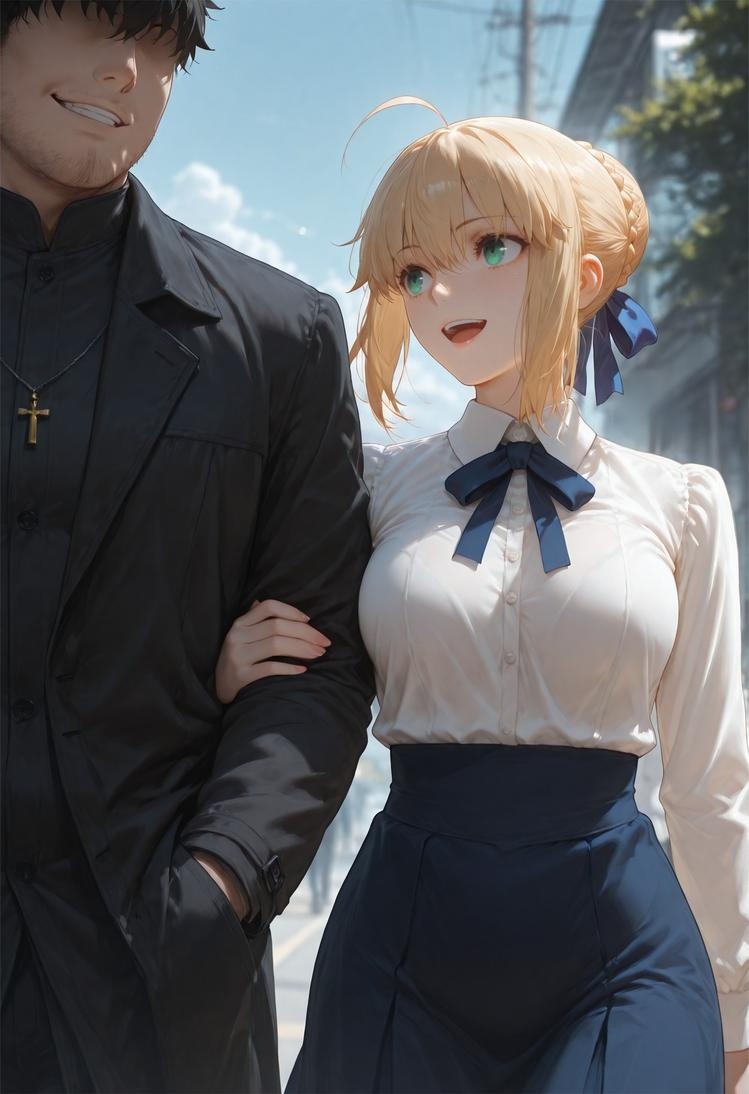 AI Generated Anime Girl - Fate·stay night 阿尔托莉雅·潘德拉贡：黑丝床拍露穴 326P