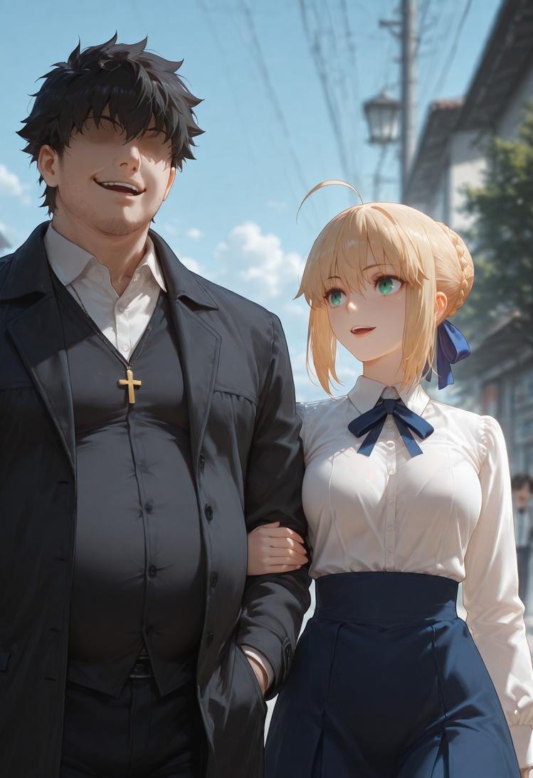 AI Generated Anime Girl - Fate·stay night 阿尔托莉雅·潘德拉贡：黑丝床拍露穴 326P
