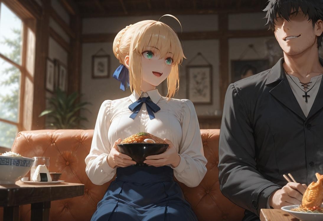 AI Generated Anime Girl - Fate·stay night 阿尔托莉雅·潘德拉贡：黑丝床拍露穴 326P