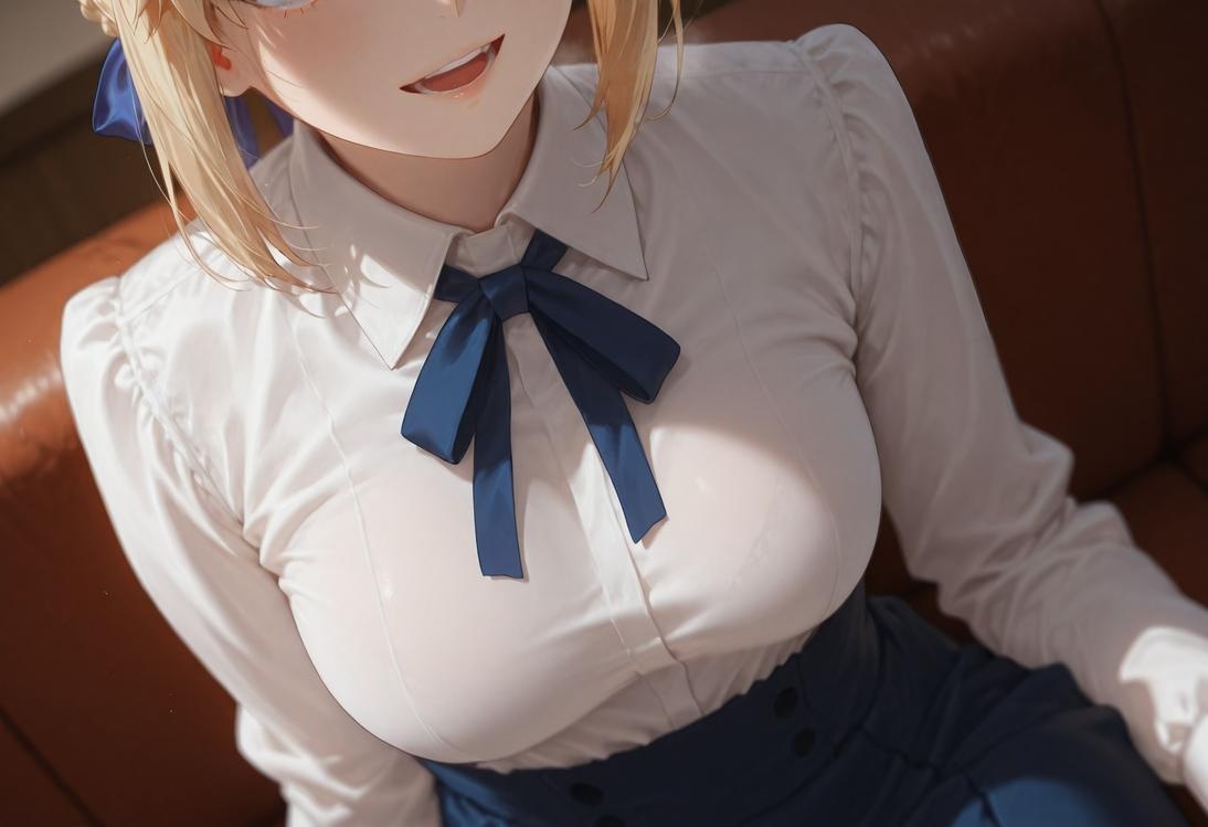 AI Generated Anime Girl - Fate·stay night 阿尔托莉雅·潘德拉贡：黑丝床拍露穴 326P