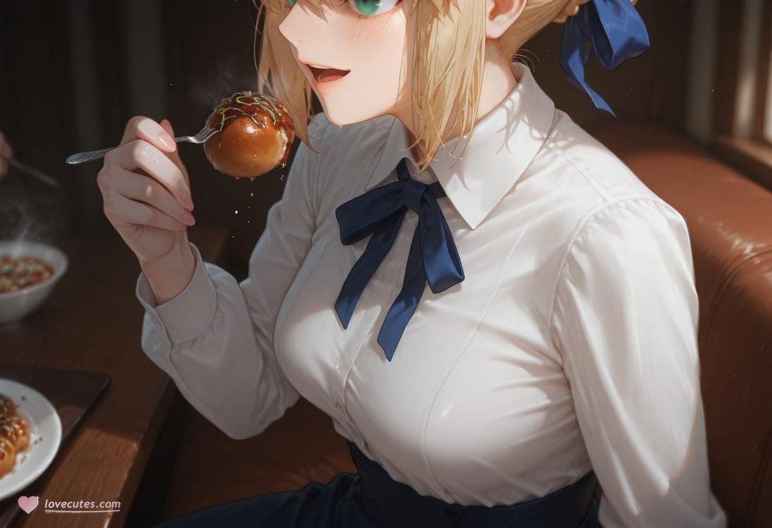 AI Generated Anime Girl - Fate·stay night 阿尔托莉雅·潘德拉贡：黑丝床拍露穴 326P