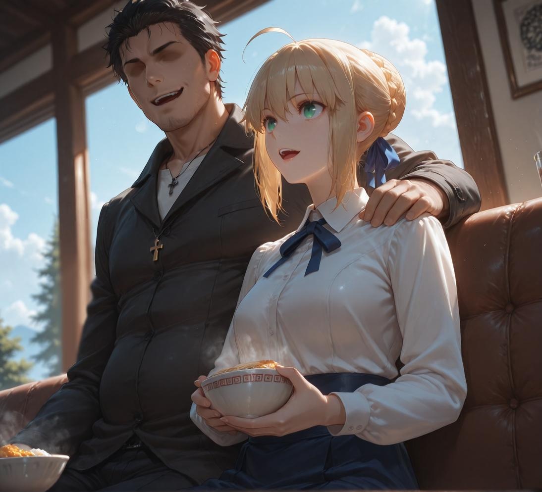 AI生成的動漫女孩 - Fate·stay night 阿爾托莉雅·潘德拉貢：黑絲床拍露穴 326P