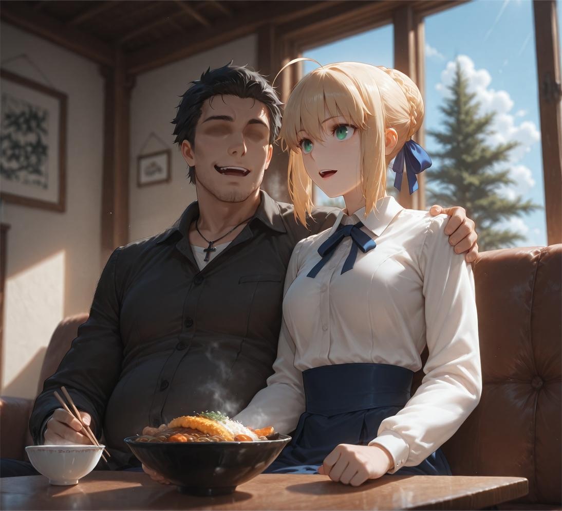 AI生成的動漫女孩 - Fate·stay night 阿爾托莉雅·潘德拉貢：黑絲床拍露穴 326P