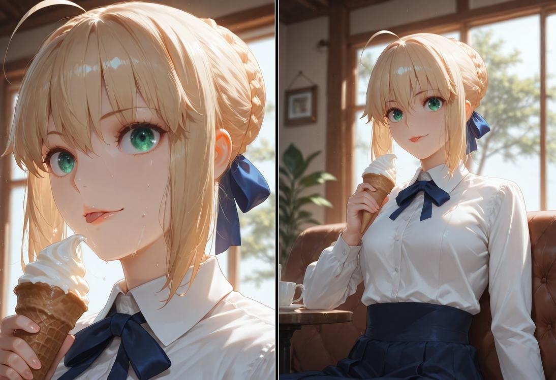 AI Generated Anime Girl - Fate/stay night Artoria Pendragon: Black Stockings Bed Shots 326P