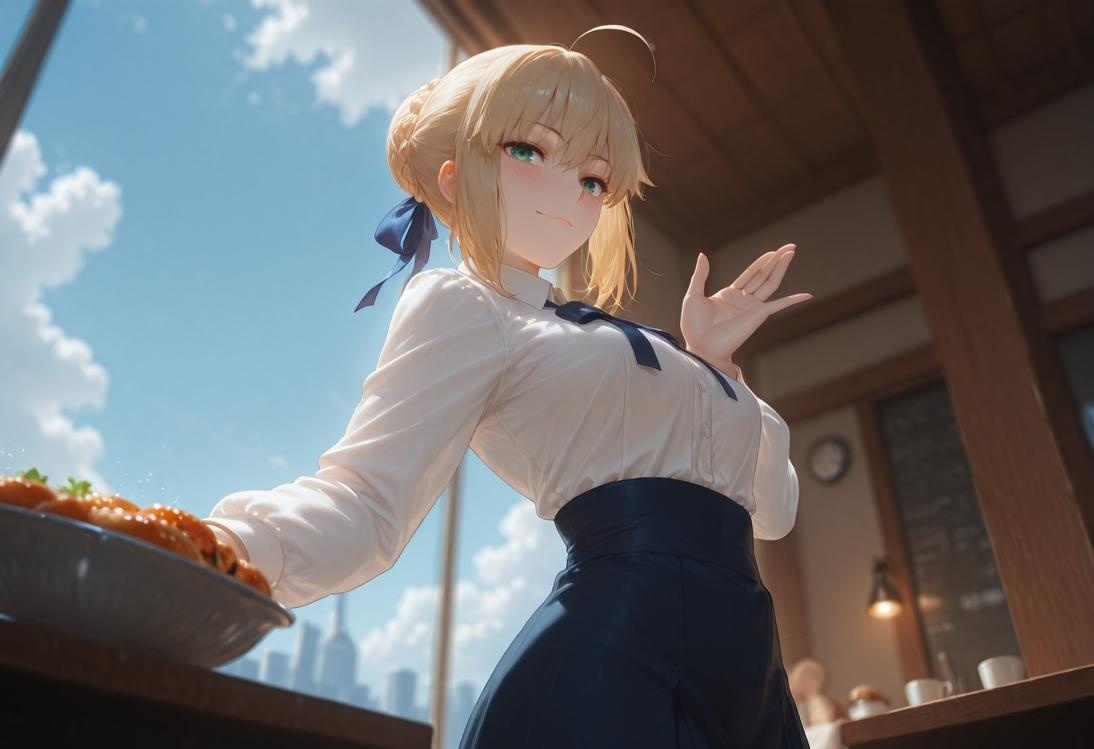 AI Generated Anime Girl - Fate/stay night Artoria Pendragon: Black Stockings Bed Shots 326P