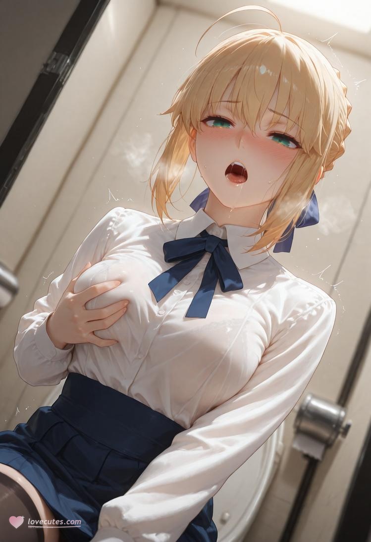 AI生成的動漫女孩 - Fate·stay night 阿爾托莉雅·潘德拉貢：黑絲床拍露穴 326P