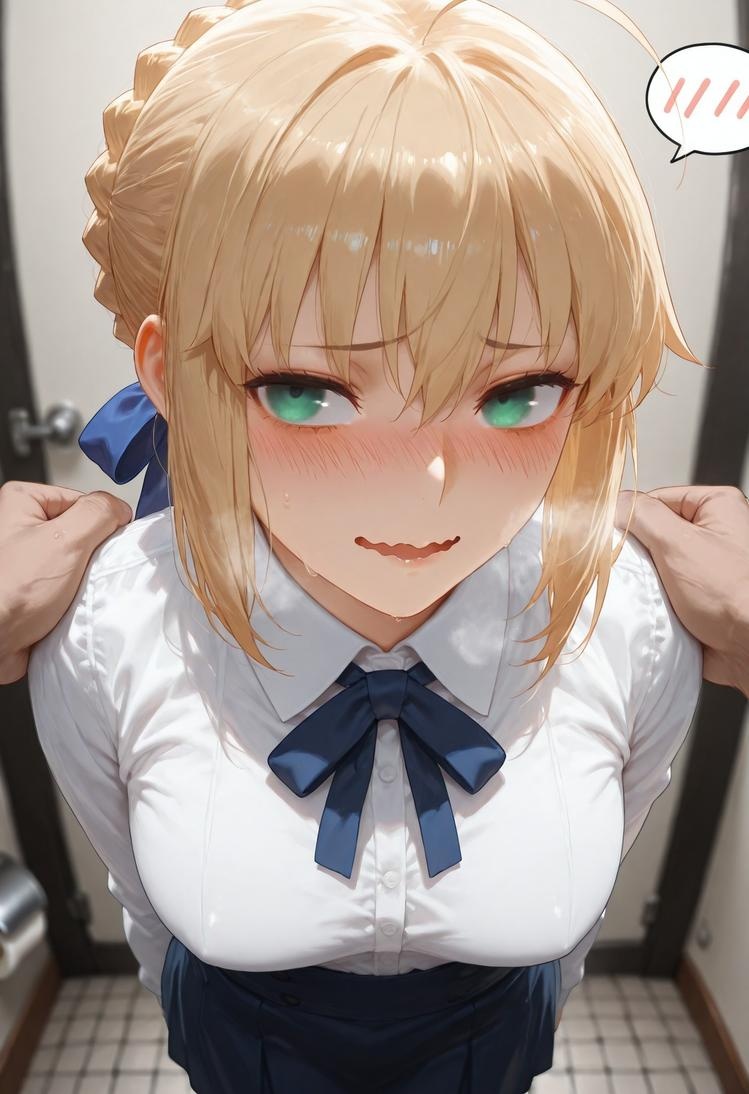 AI生成的動漫女孩 - Fate·stay night 阿爾托莉雅·潘德拉貢：黑絲床拍露穴 326P