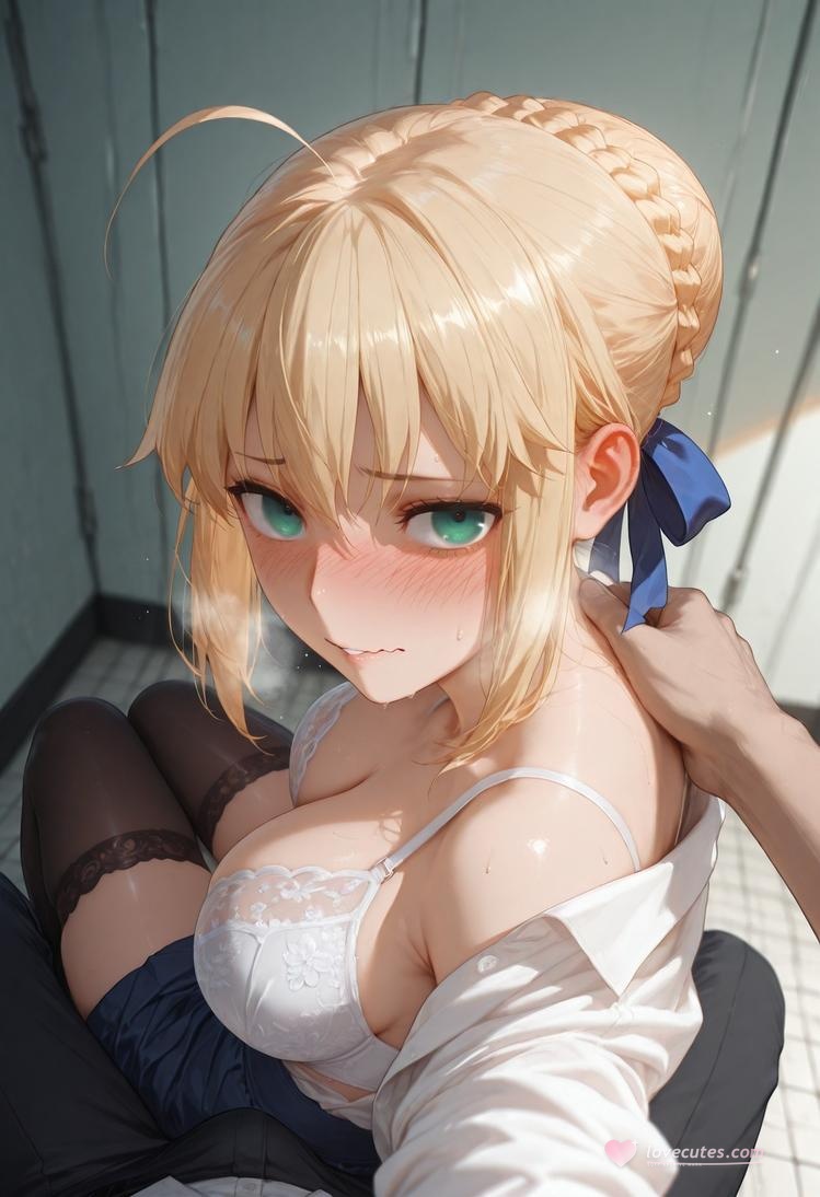 AI生成的動漫女孩 - Fate·stay night 阿爾托莉雅·潘德拉貢：黑絲床拍露穴 326P
