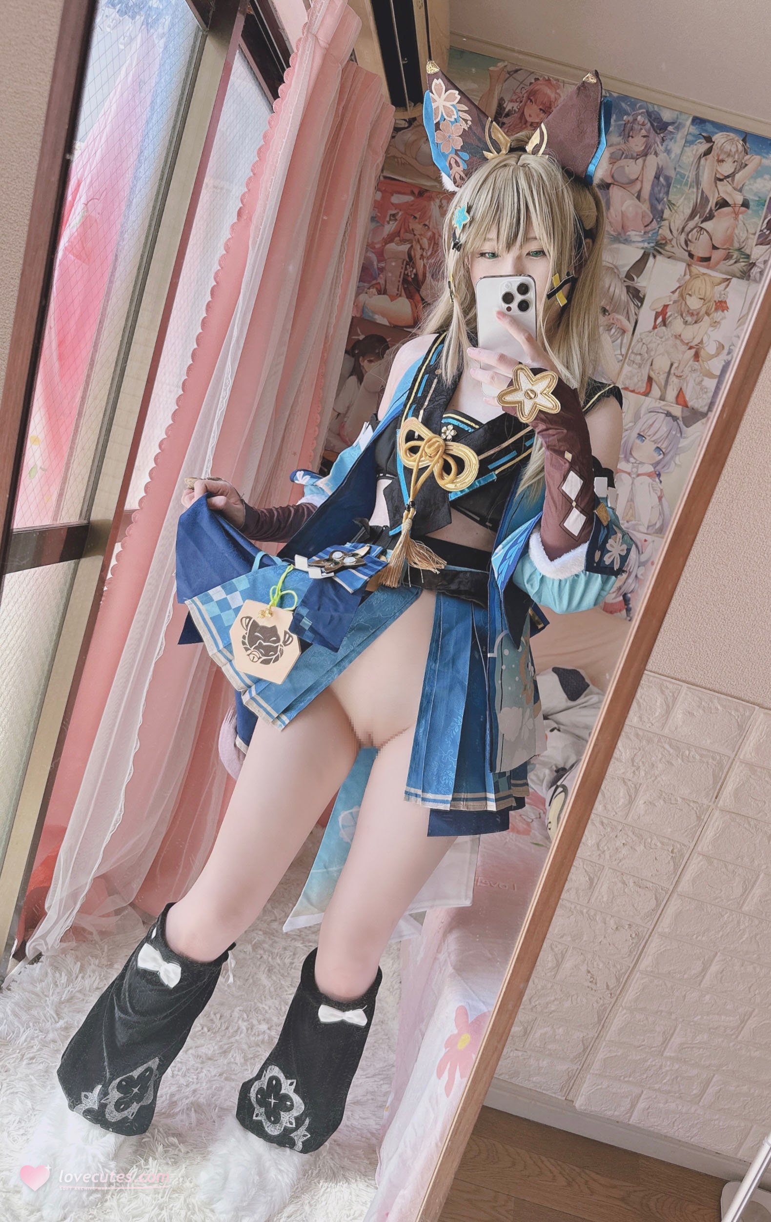 [cosplay] 习呆呆 - Genshin Impact Kirara: การคอสเพลย์ขนาดใหญ่ที่ถอดแบบพร้อมโชว์ก้นโด่งและเห็นจุดรับ 24P2V