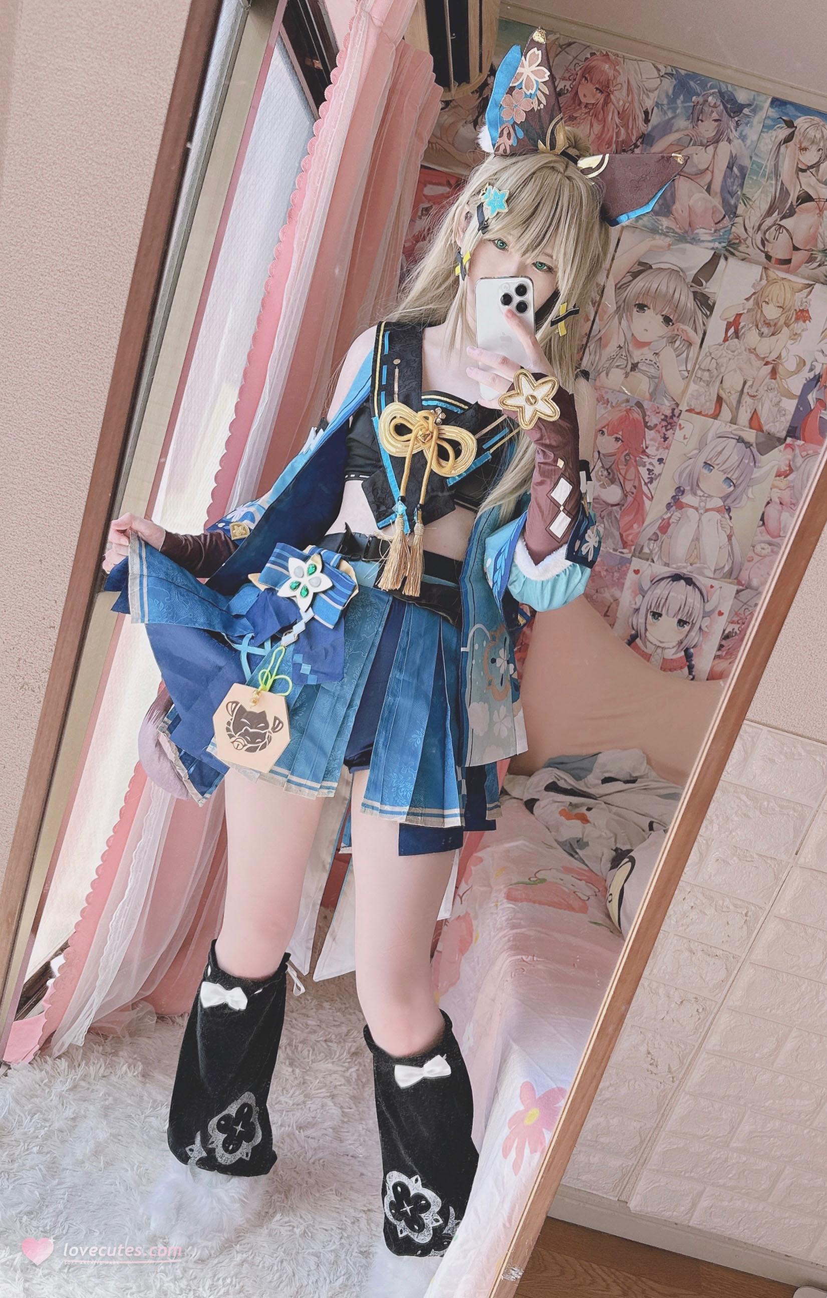 [cosplay] 习呆呆 - Genshin Impact Kirara: การคอสเพลย์ขนาดใหญ่ที่ถอดแบบพร้อมโชว์ก้นโด่งและเห็นจุดรับ 24P2V