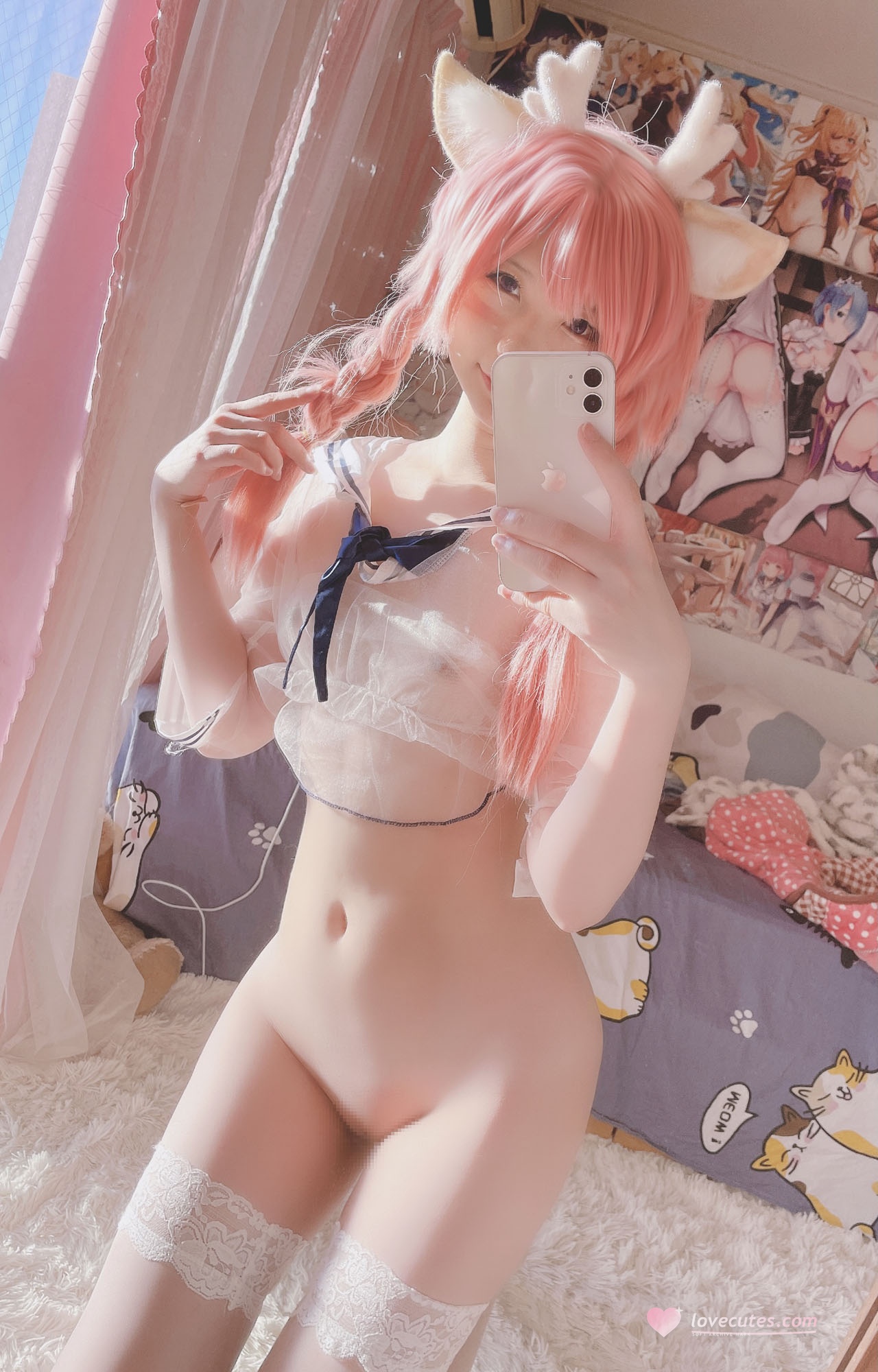 [cosplay] 习呆呆 - Yao trang phục trong suốt: tất trắng lộ điểm, tái hiện mức độ lớn 26P2V