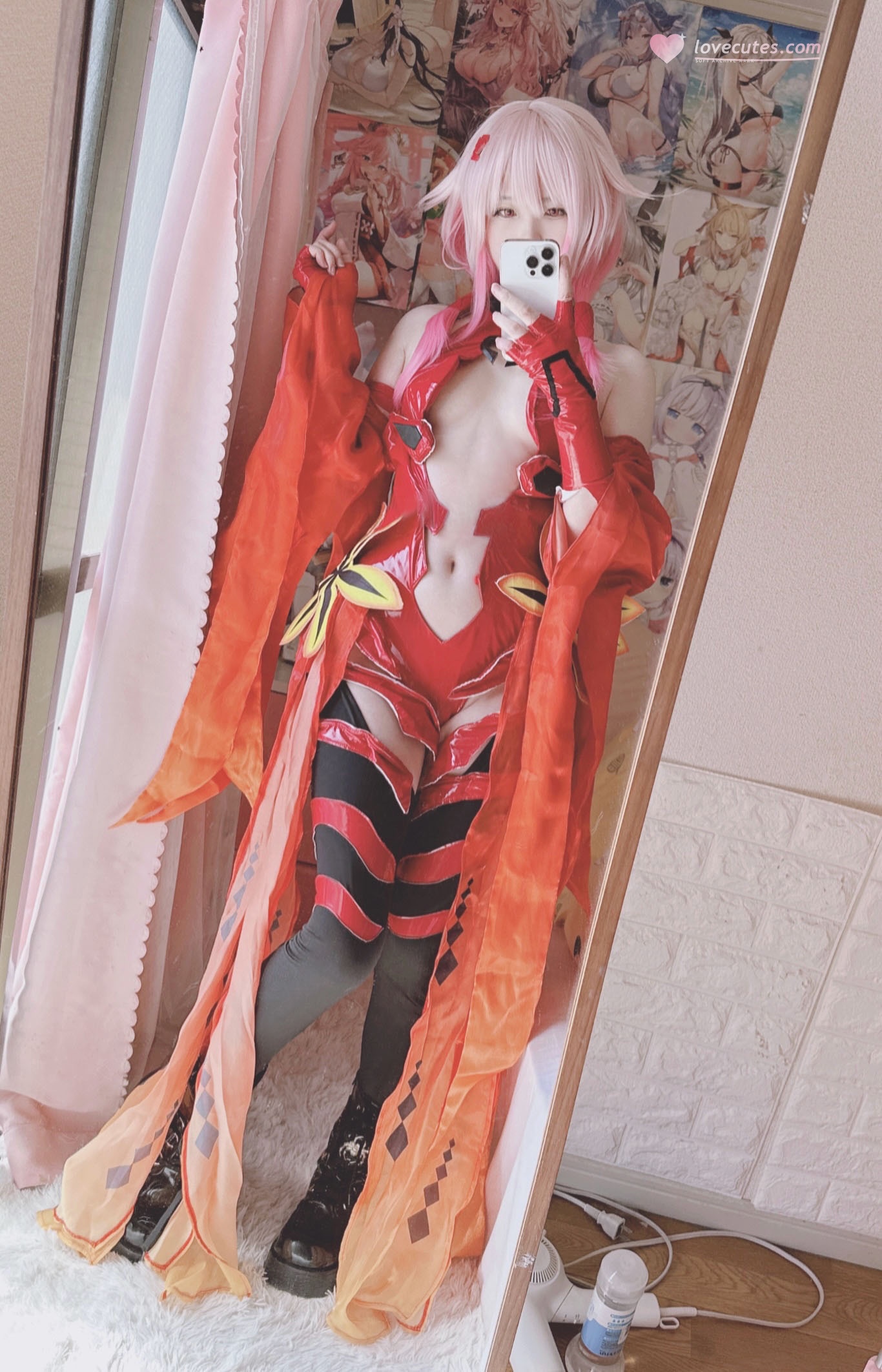 [cosplay] 习呆呆 - Guilty Crown 楪祈：ชุดแดงเปิดจุดเน้นสเกลใหญ่แบบสมจริง 12P